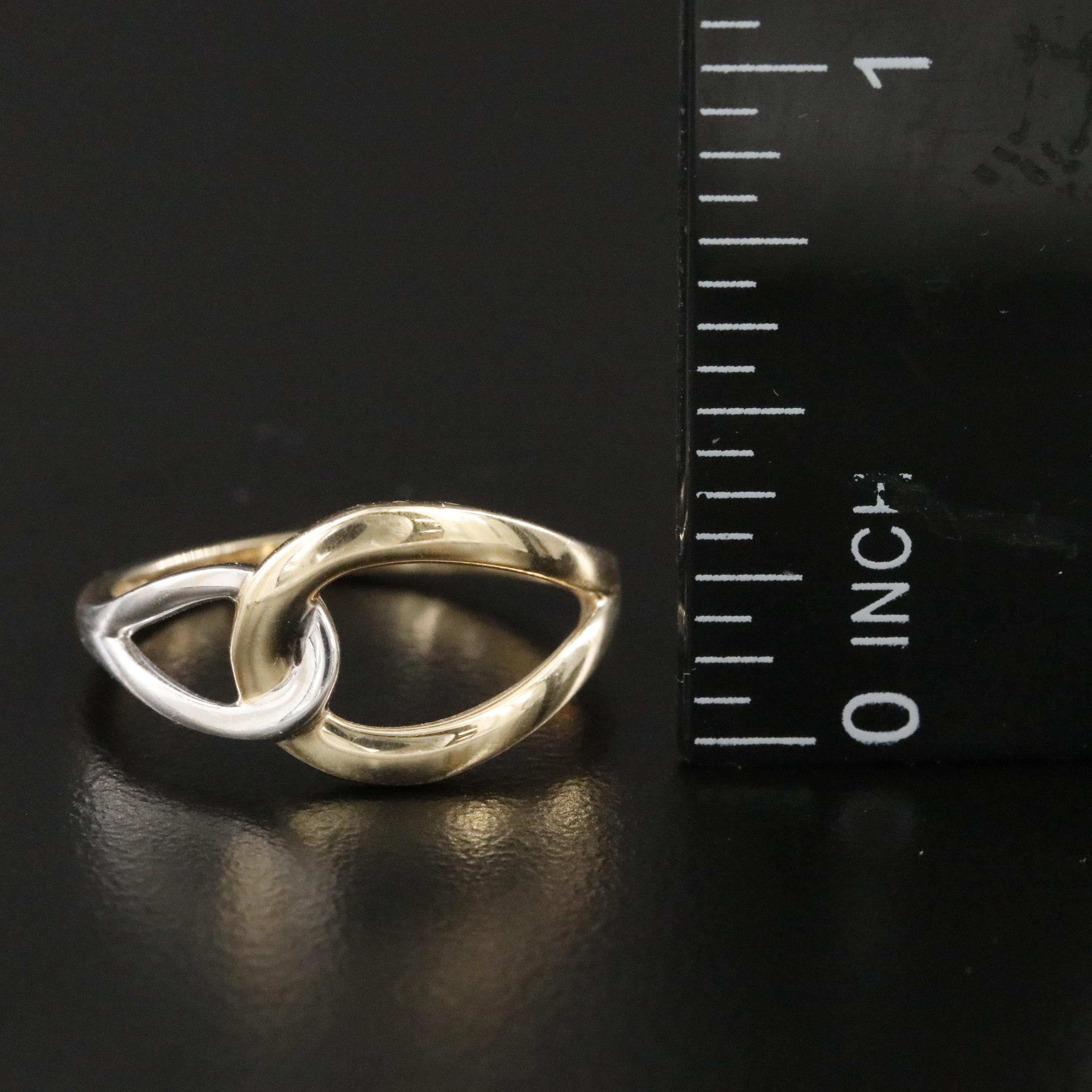 14K Two-Tone Interlocking Ring