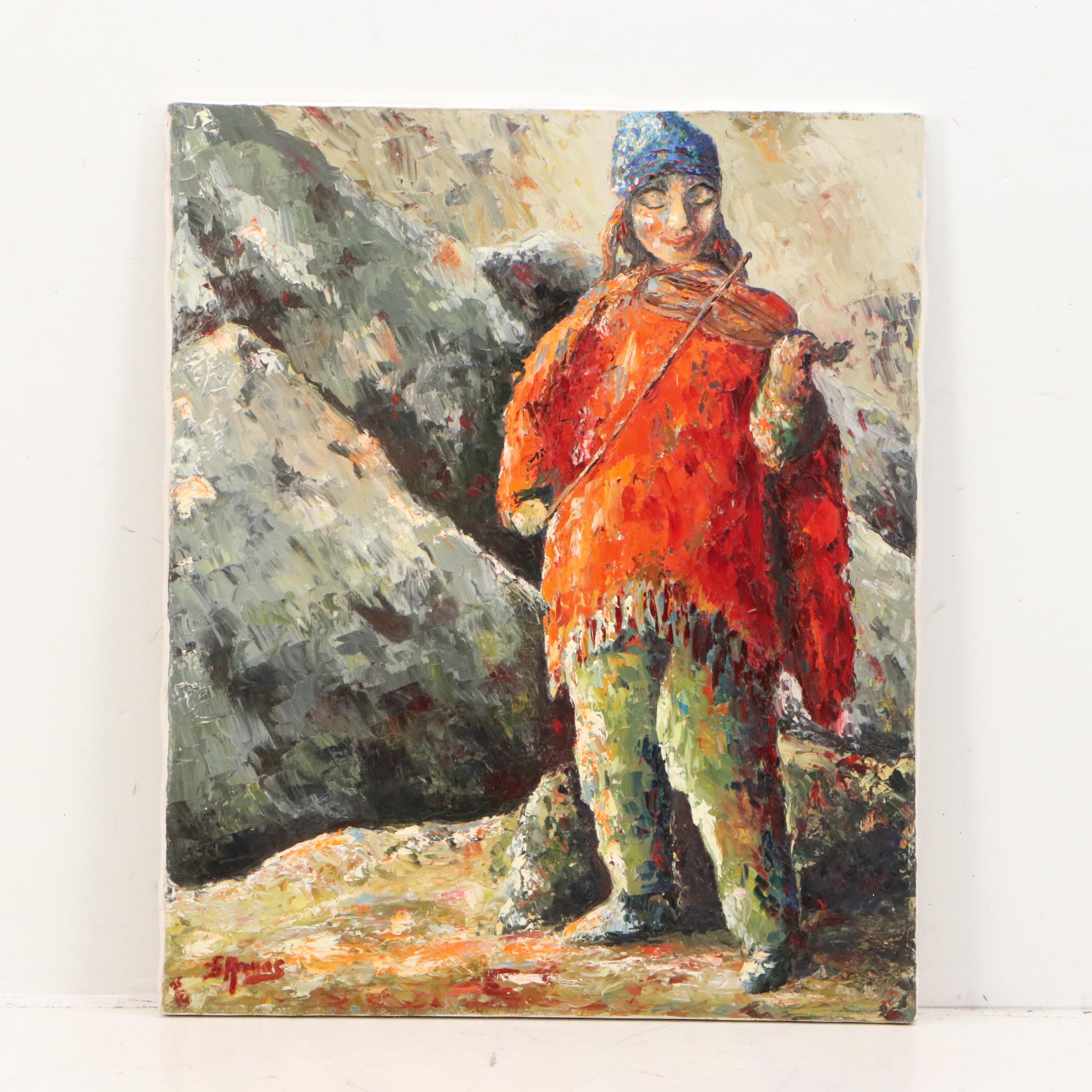 F. Arenas Oil Paintings "Many Loves You Will Find" and "Snow Flowers"