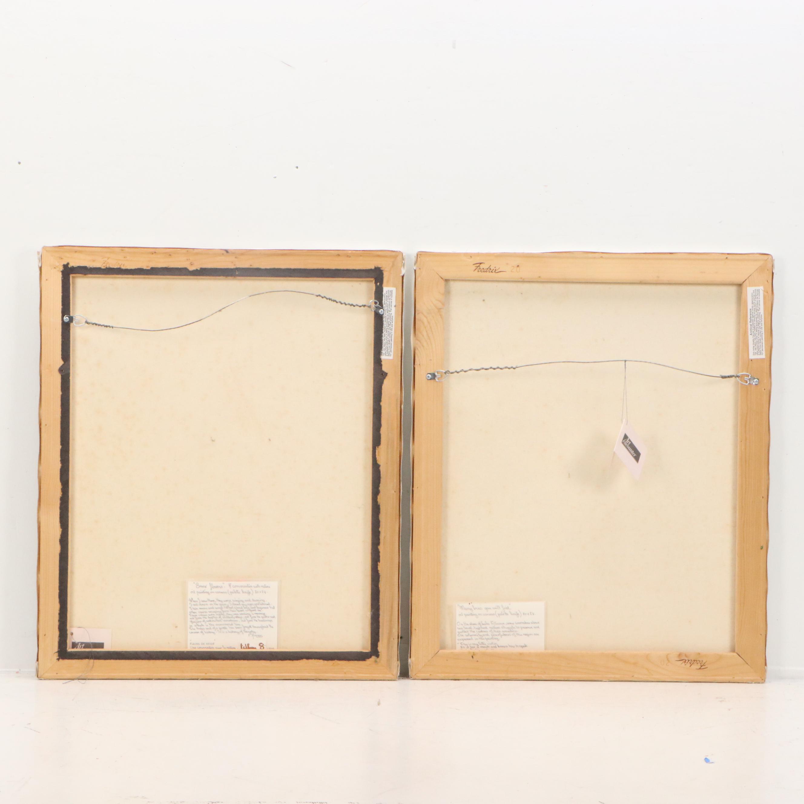 F. Arenas Oil Paintings "Many Loves You Will Find" and "Snow Flowers"