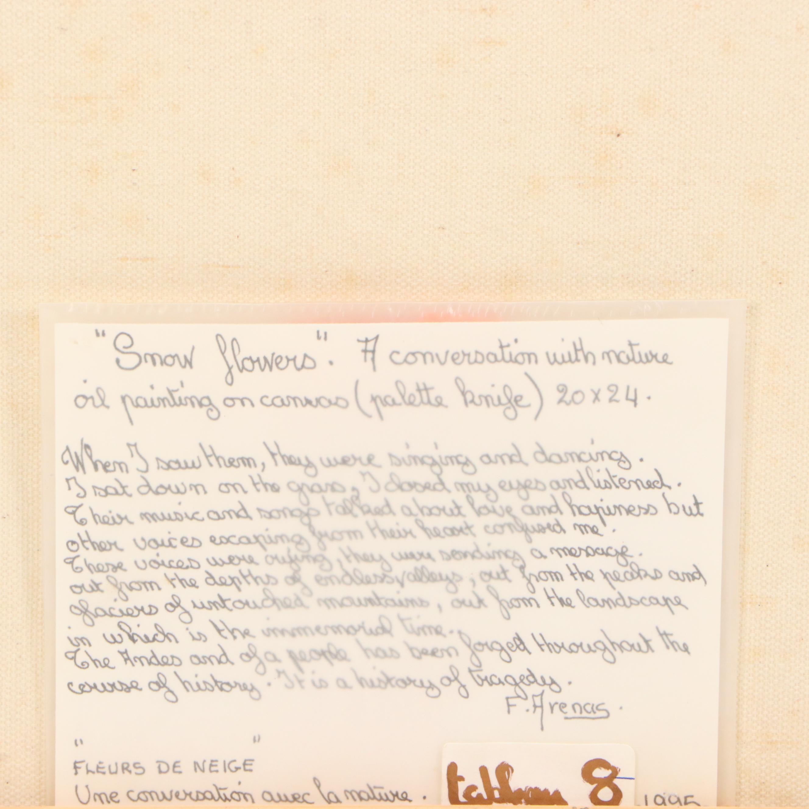 F. Arenas Oil Paintings "Many Loves You Will Find" and "Snow Flowers"