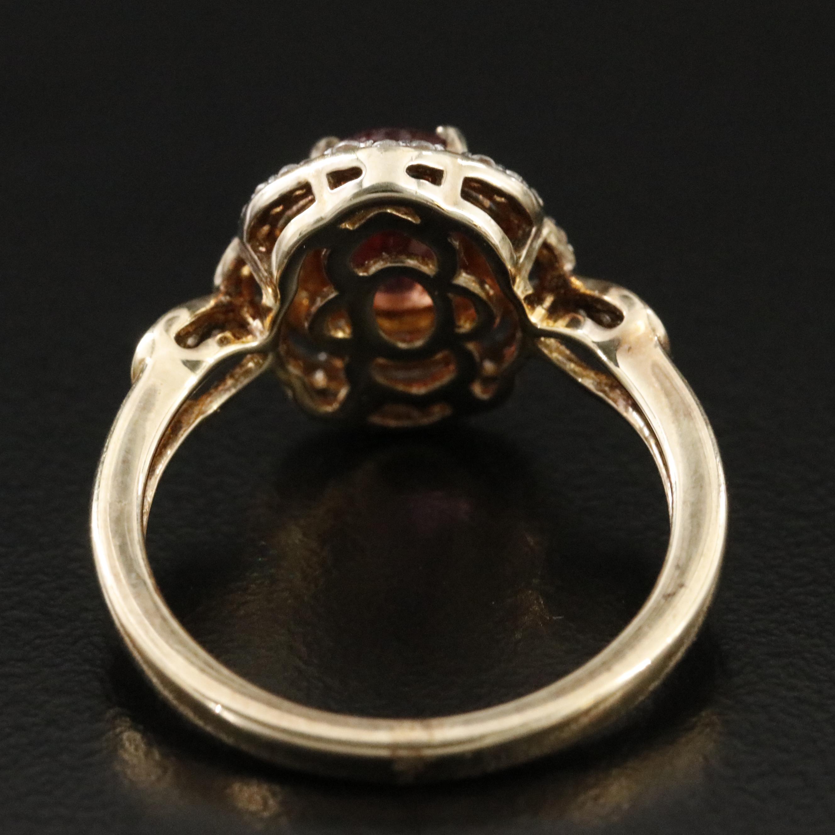 Sterling Tourmaline and White Zircon Ring