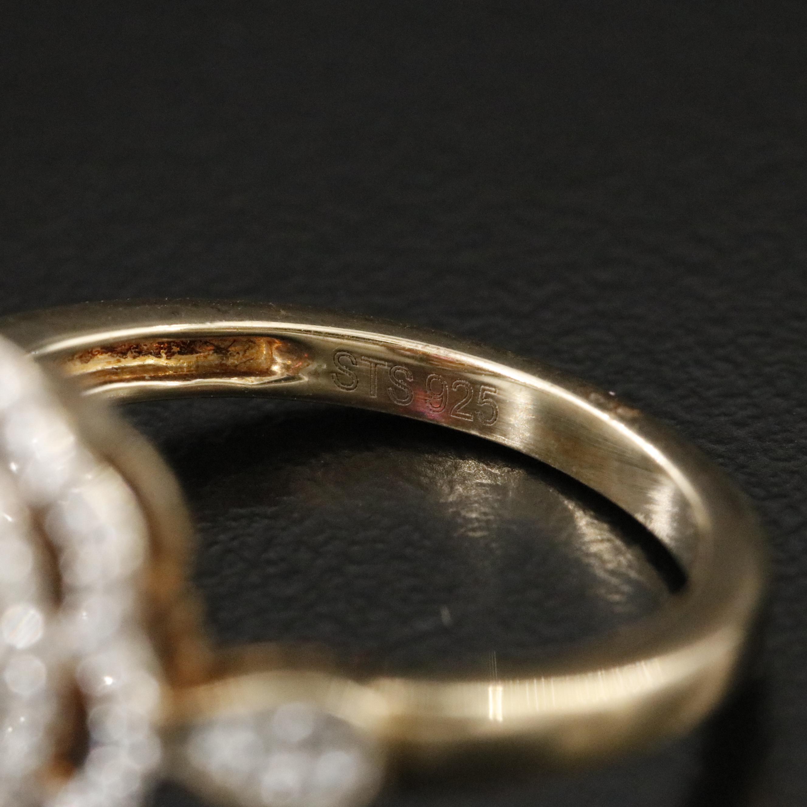 Sterling Tourmaline and White Zircon Ring