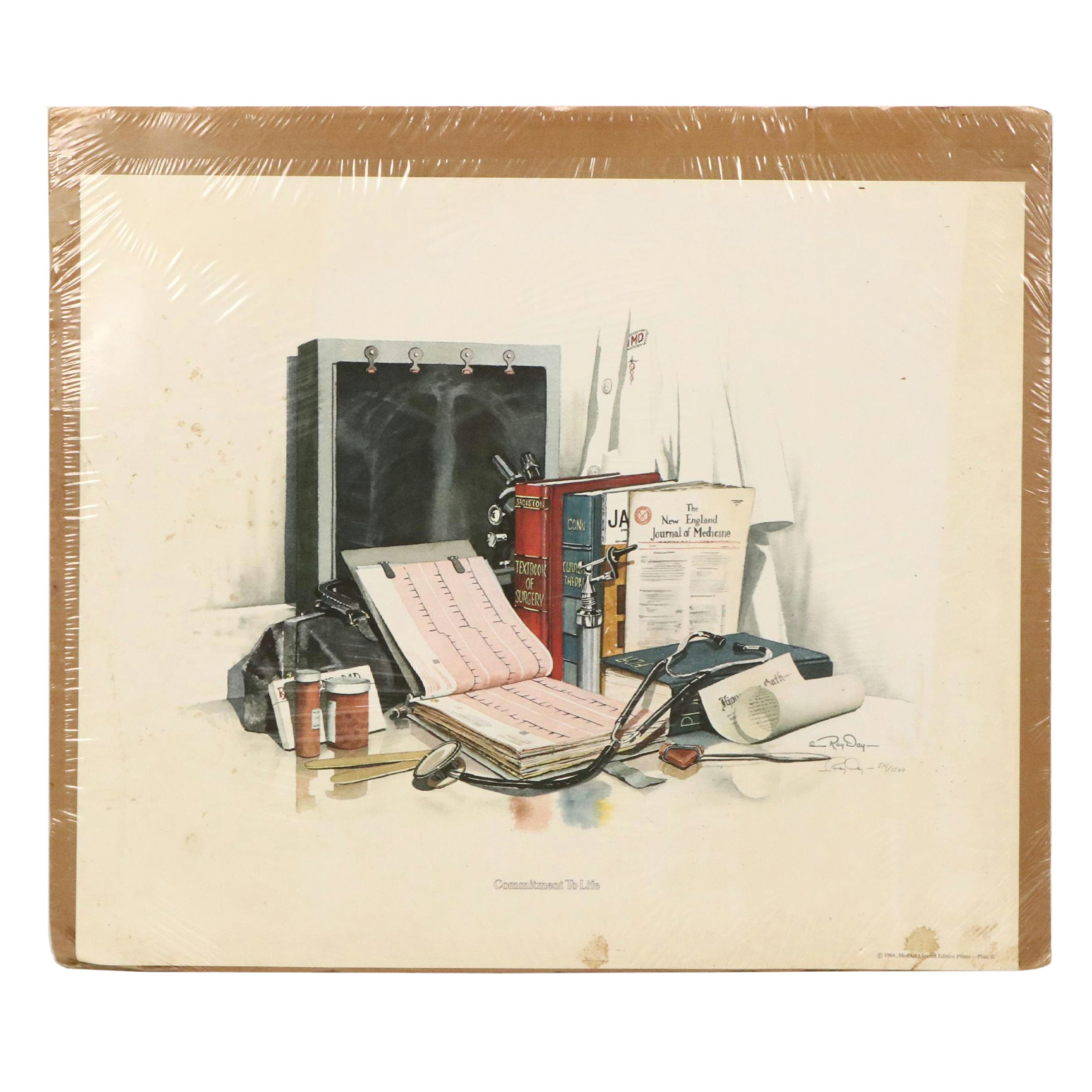 Ray Day Offset Lithograph "Commitment to Life," Circa 1984