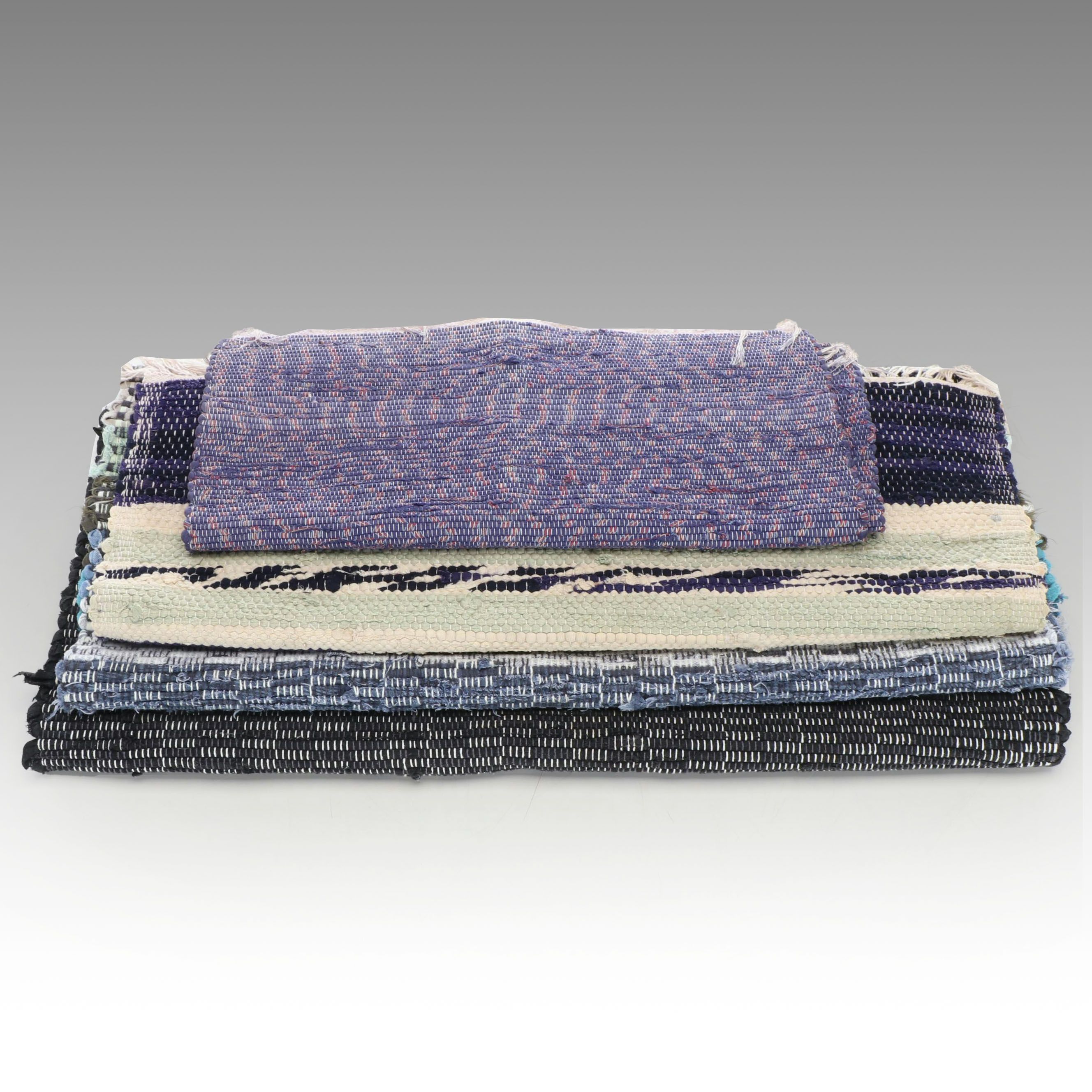 Four Handwoven Chindi Area Rugs