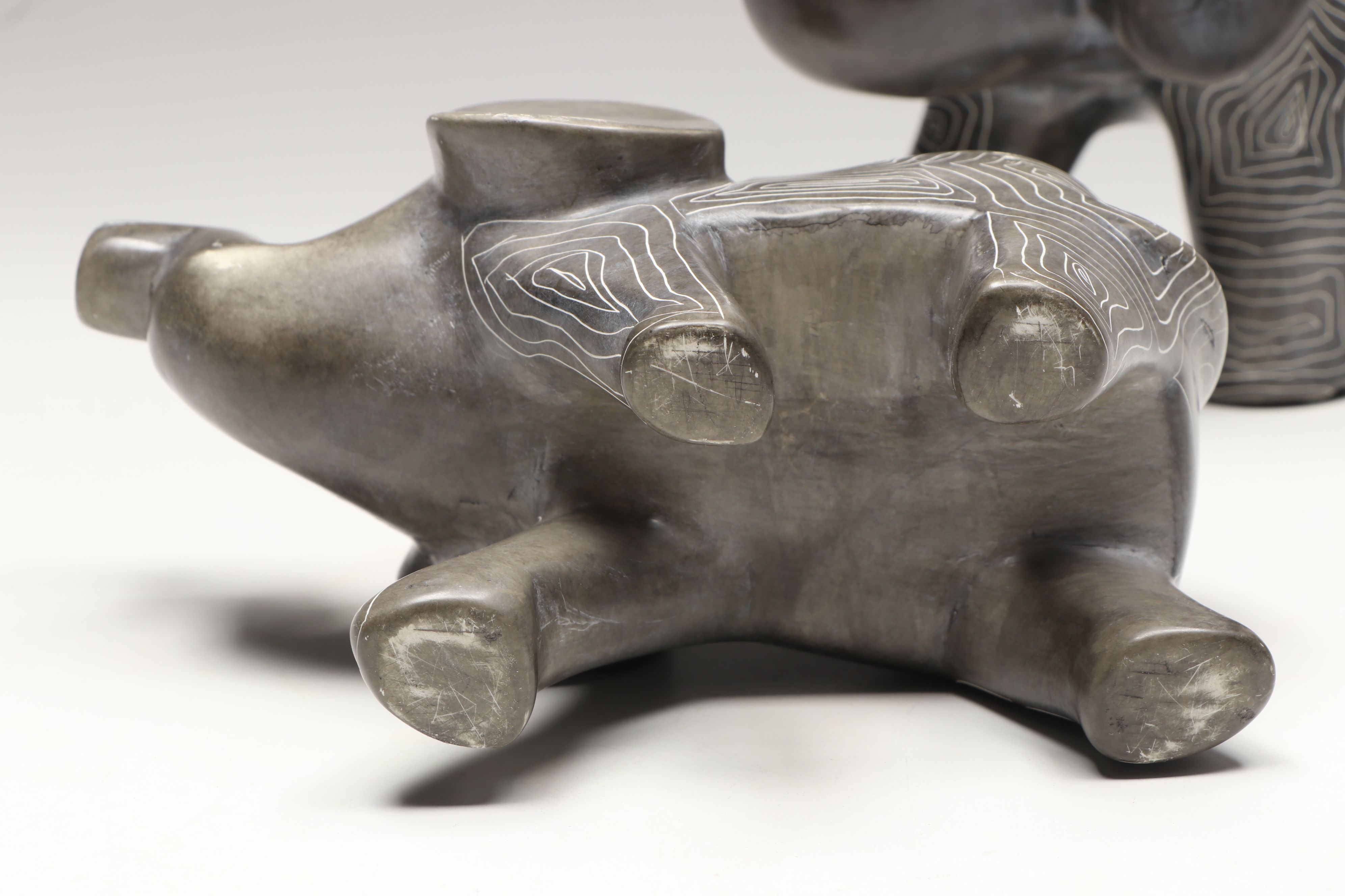 Elephant Carved Soapstone Figures