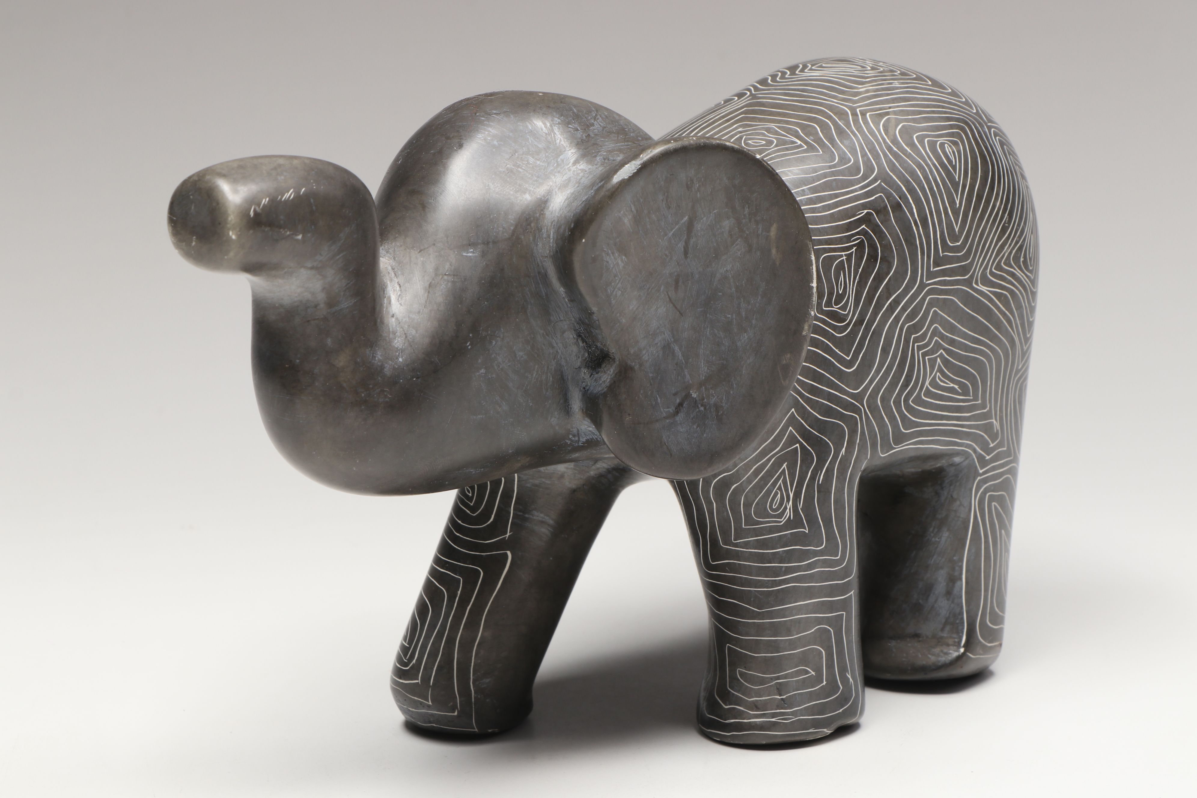 Elephant Carved Soapstone Figures