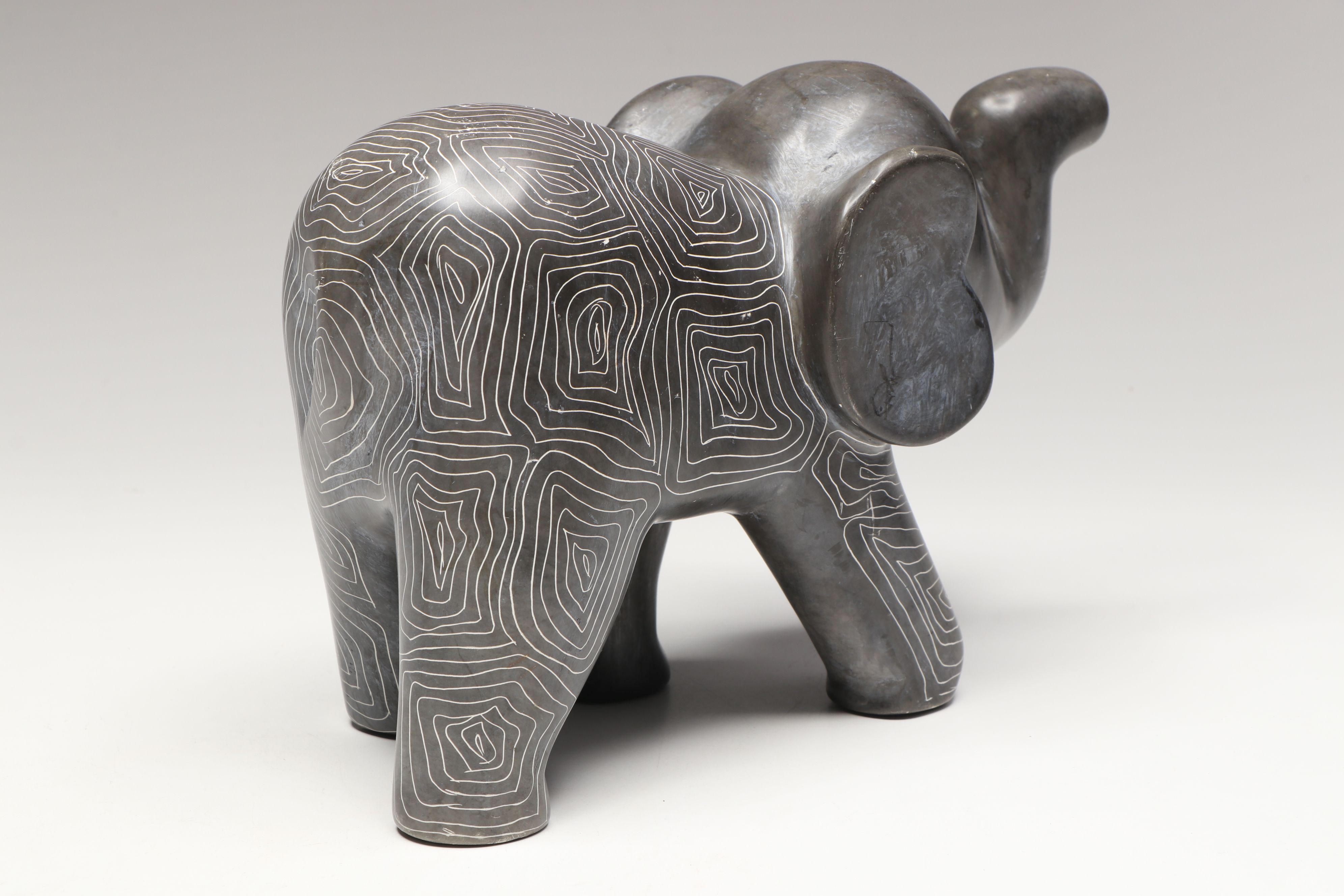 Elephant Carved Soapstone Figures
