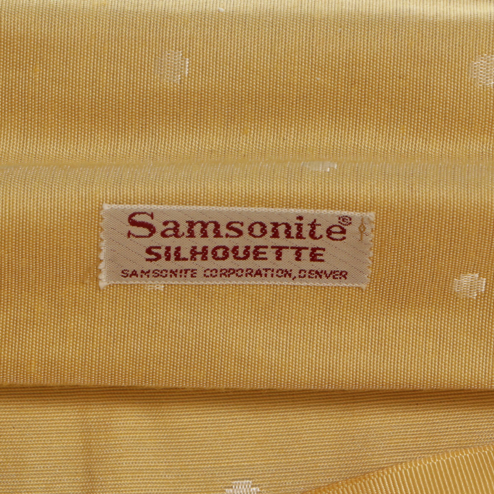 Yellow Leather Samsonite Suitcases and Carry-On Bag, Mid to Late 20th Century