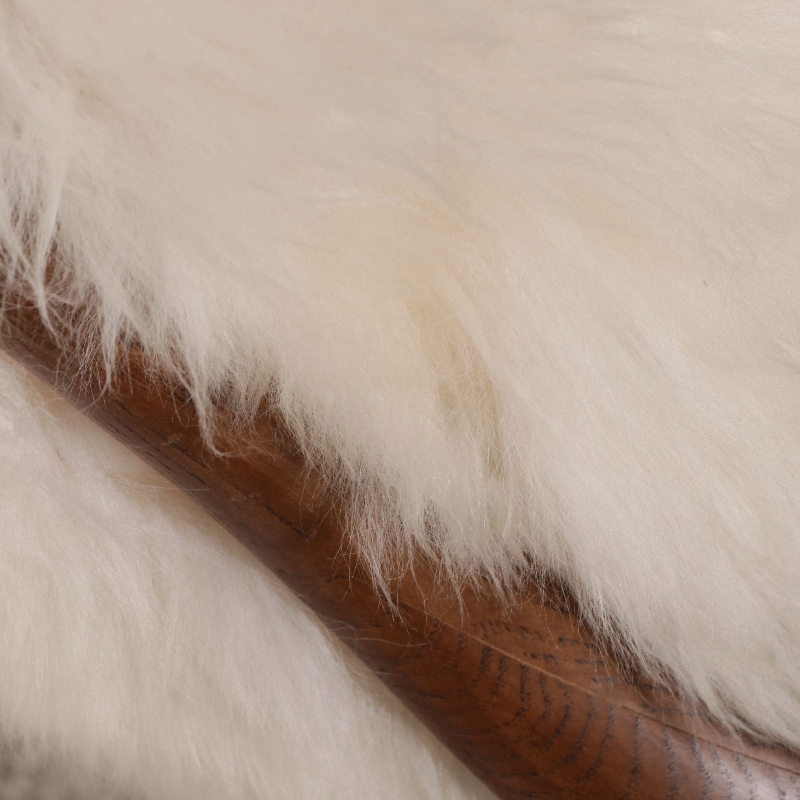 Danish Modern Style Mahogany Armchair with Sheepskin Cover