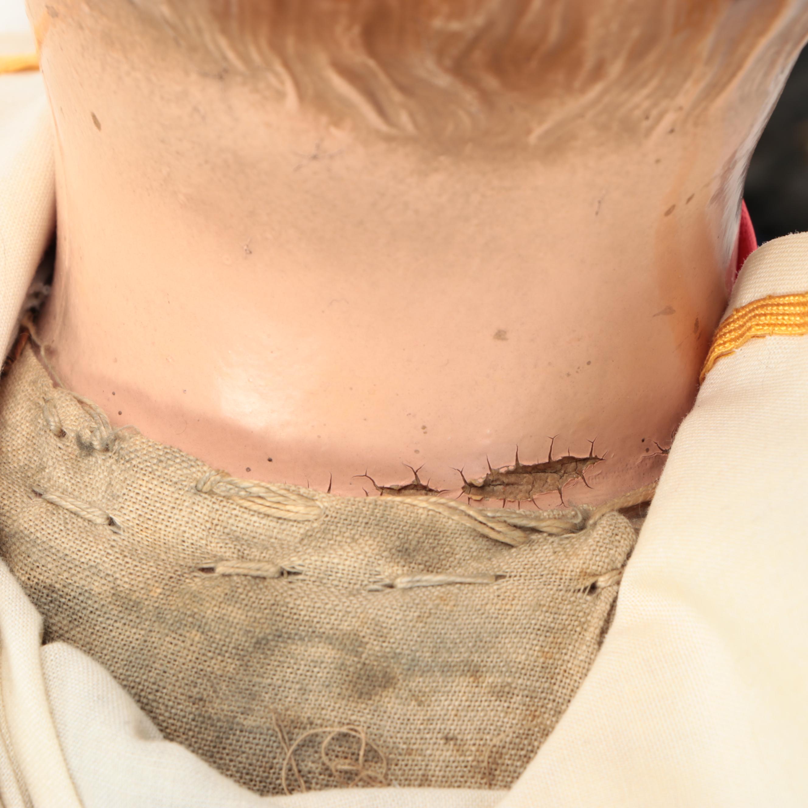 WWI Era Dimple Type Boy Doll with Composition Head and Original Cloth Body