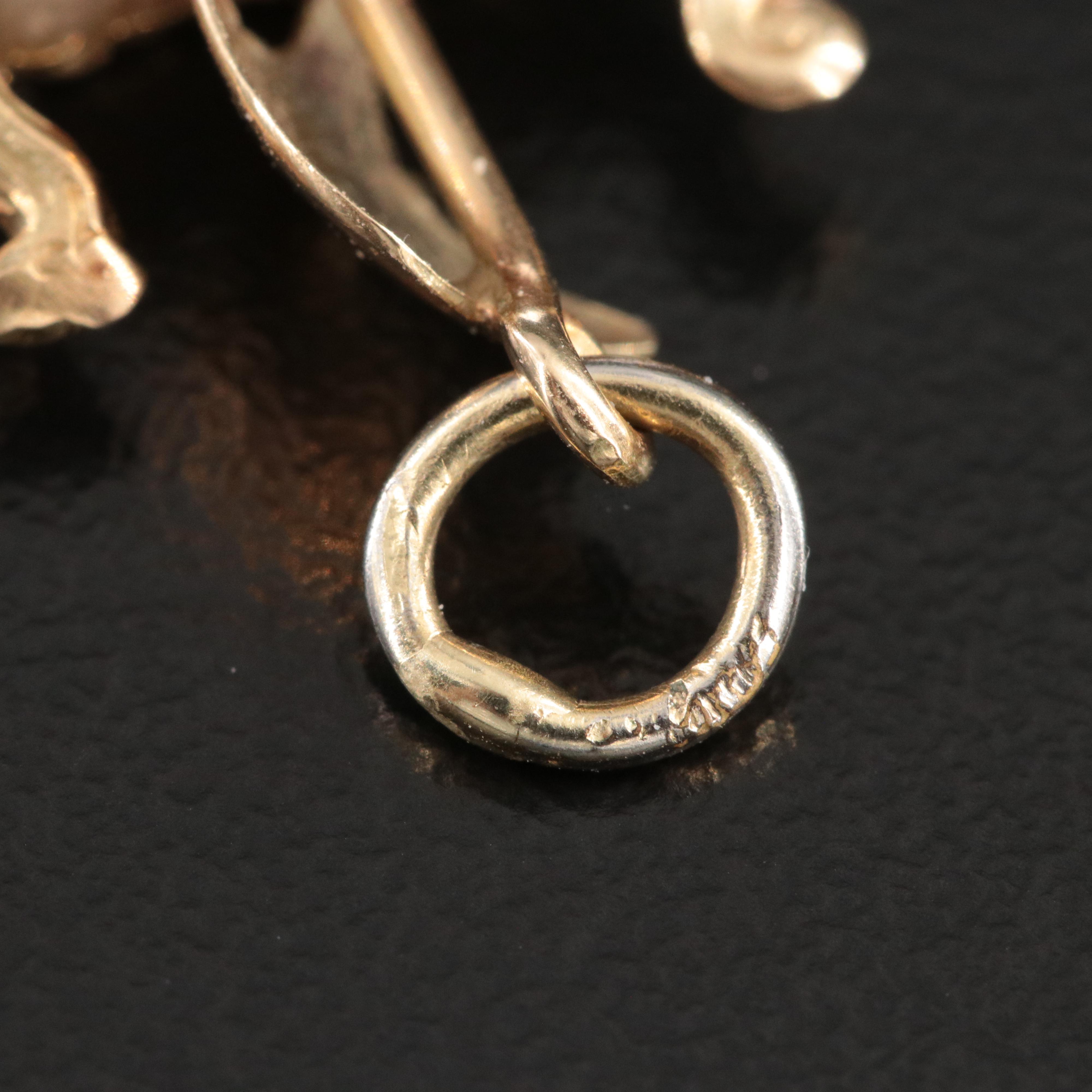 14K Viking Longship Charm Pendant