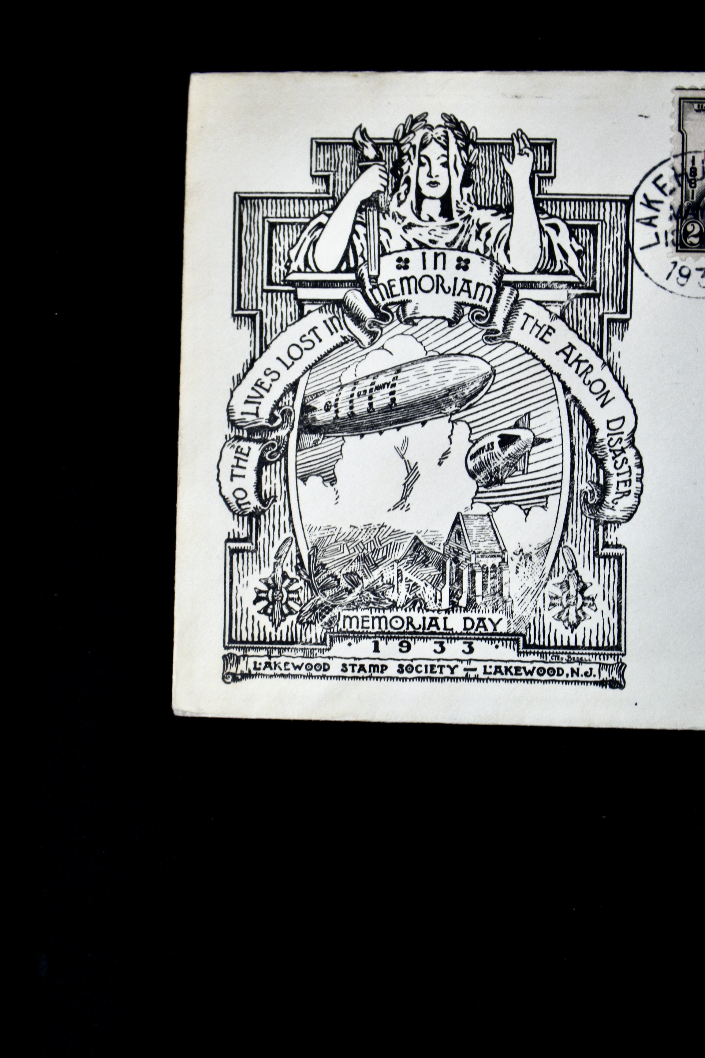 1933 Graf Zeppelin U.S.S. Akron Memorial Postal Cover