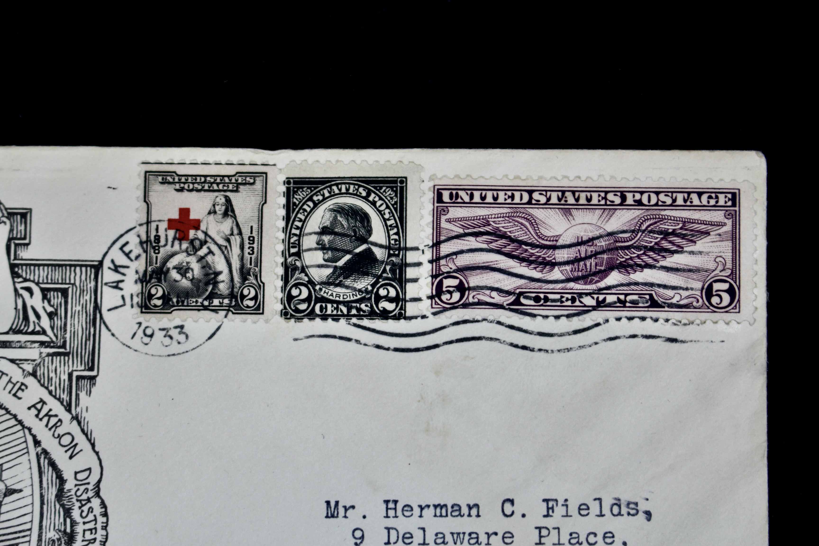 1933 Graf Zeppelin U.S.S. Akron Memorial Postal Cover