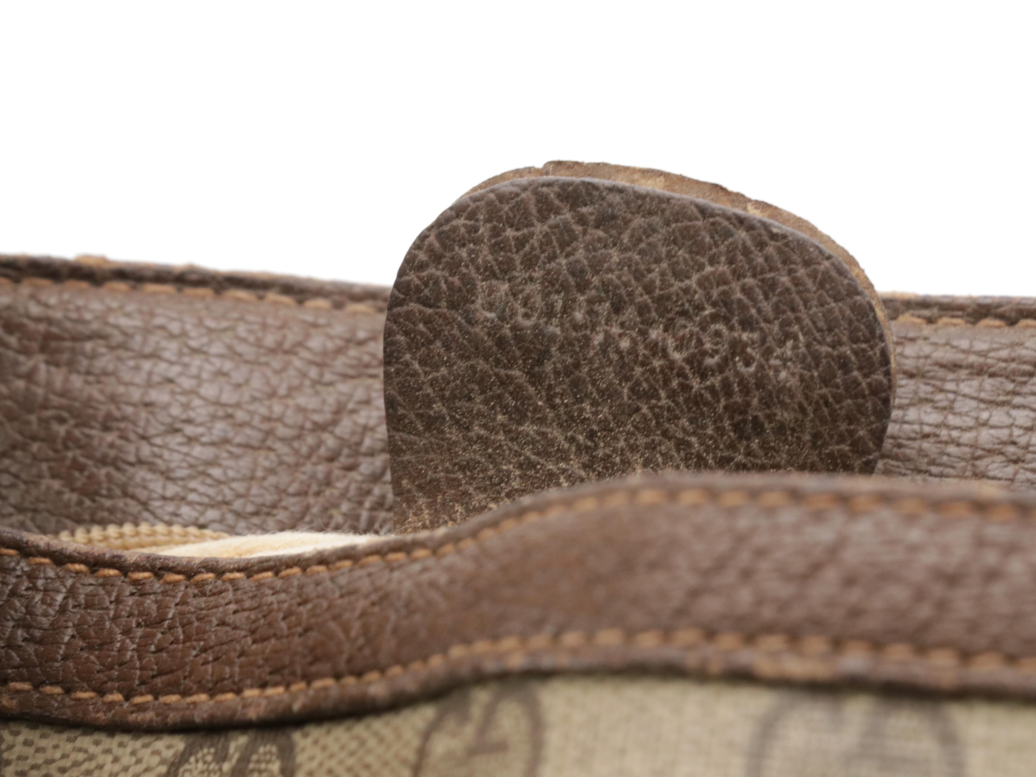 Gucci GG Supreme Canvas and Cinghiale Leather Shoulder Bag