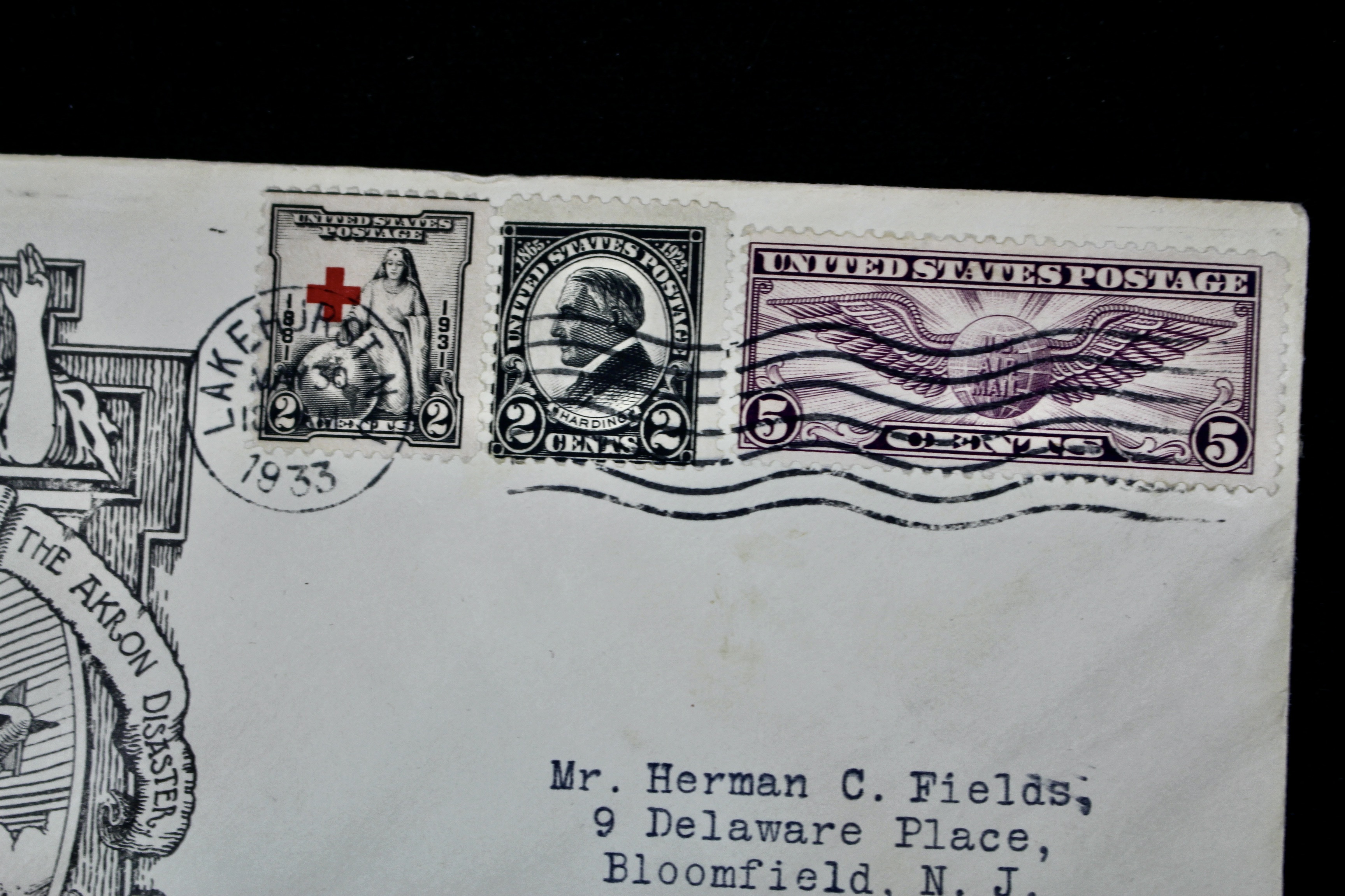 1933 Graf Zeppelin U.S.S. Akron Memorial Postal Cover