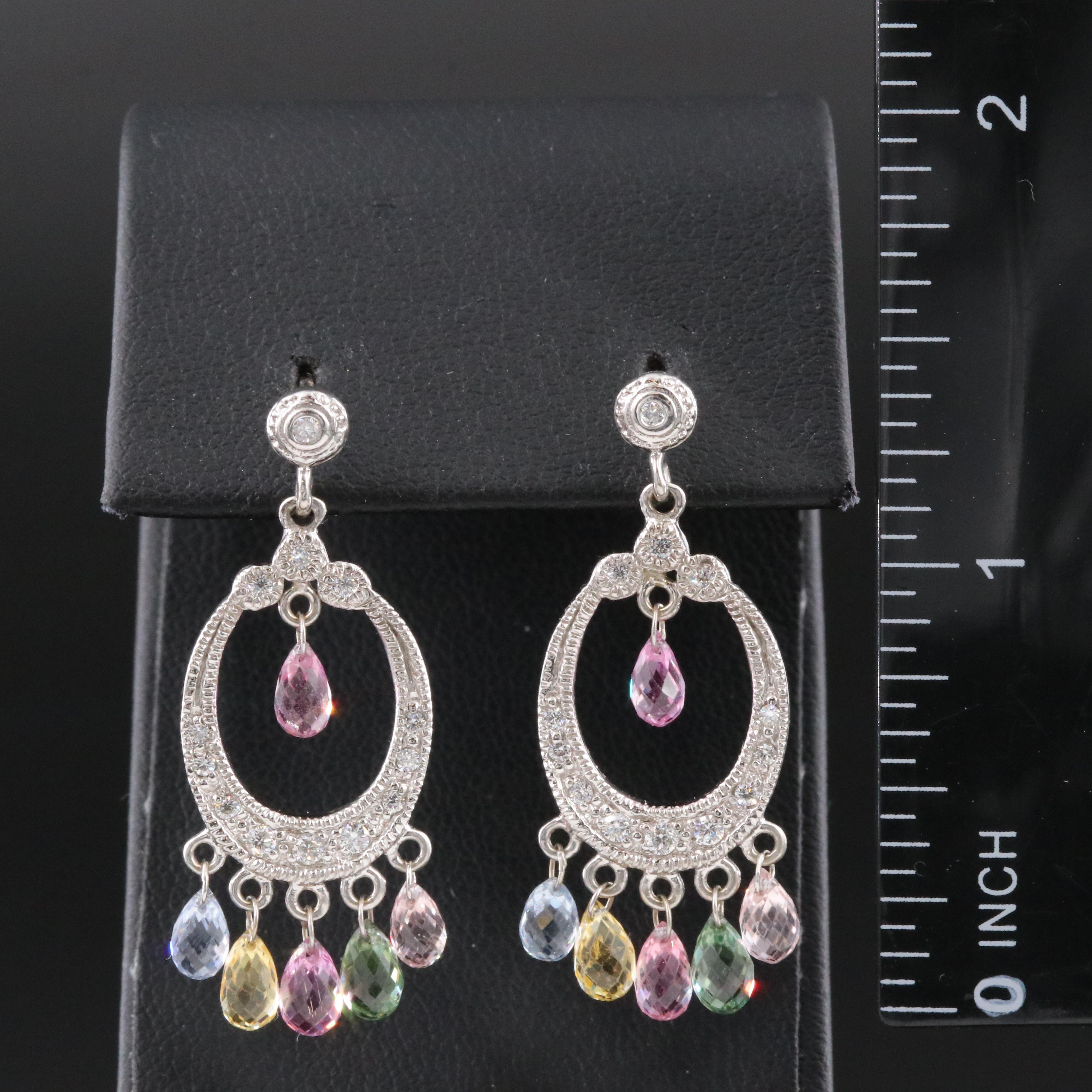 18K Sapphire and Diamond Tassel Earrings