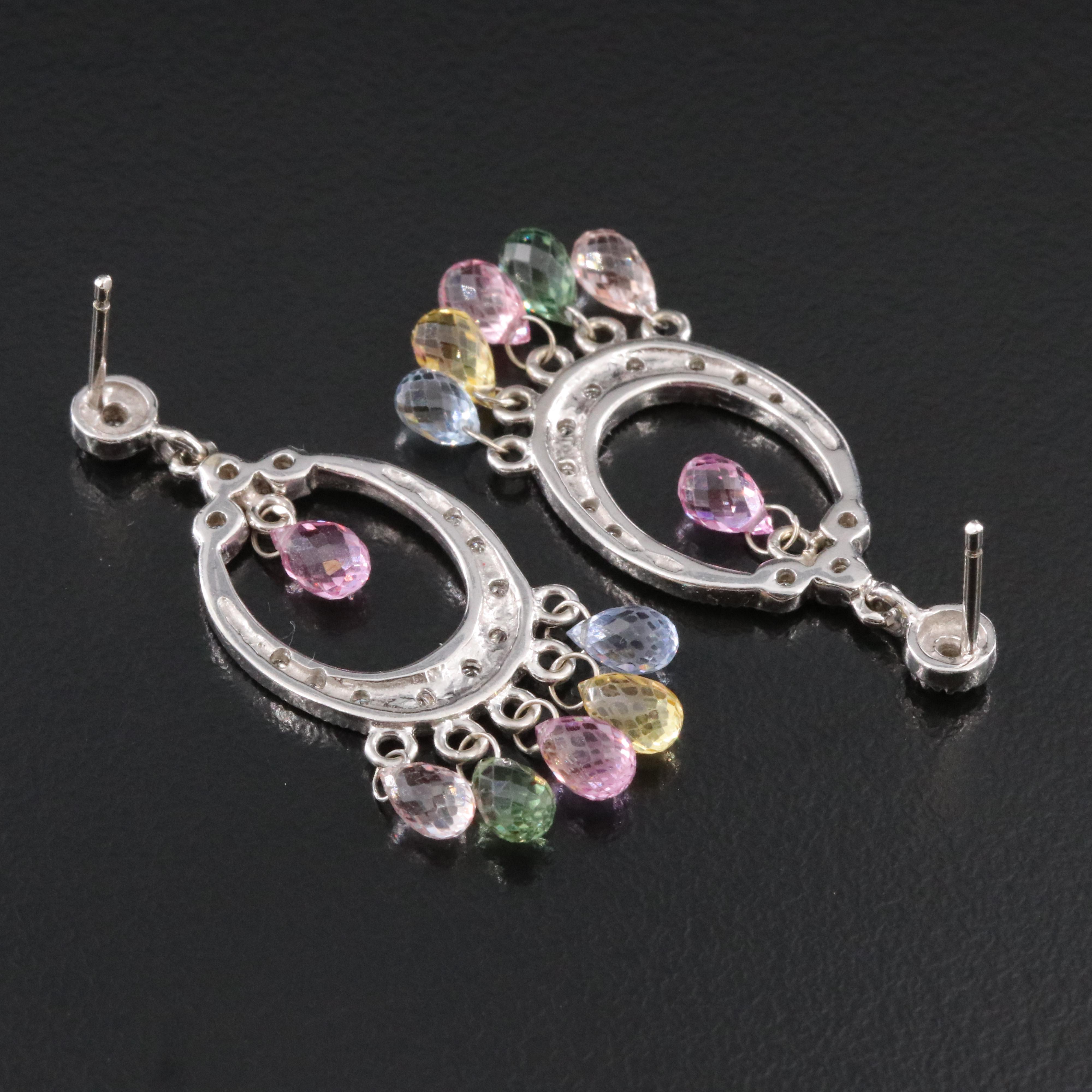 18K Sapphire and Diamond Tassel Earrings