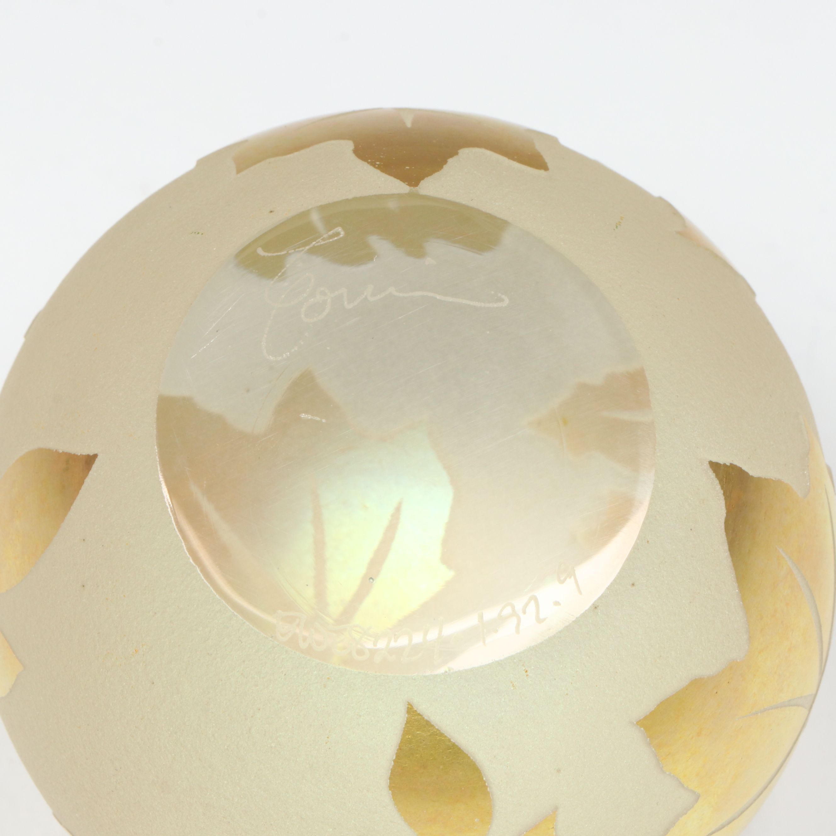 Steven Correia Blown Frosted Glass Cameo Paperweights