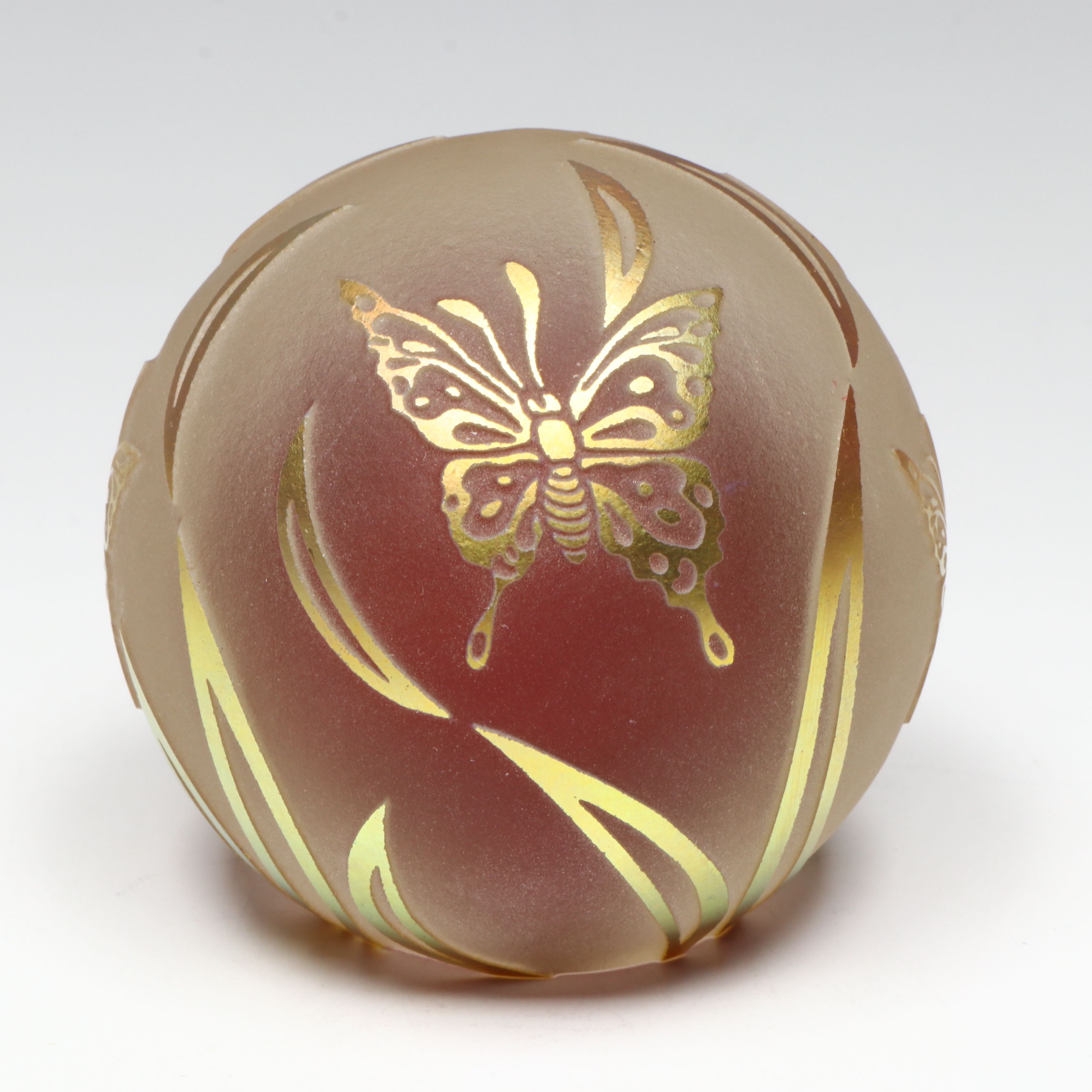 Steven Correia Blown Frosted Glass Cameo Paperweights