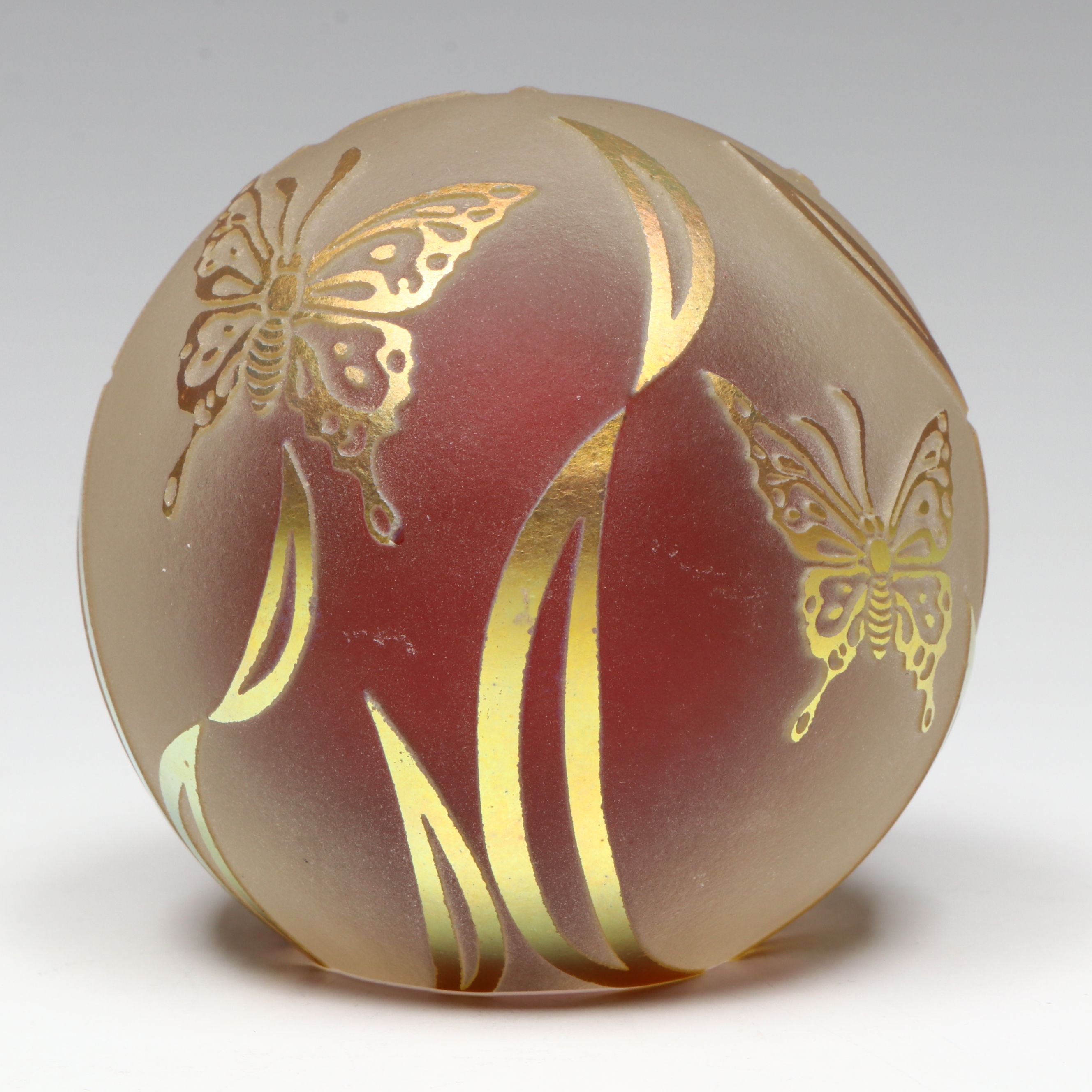 Steven Correia Blown Frosted Glass Cameo Paperweights