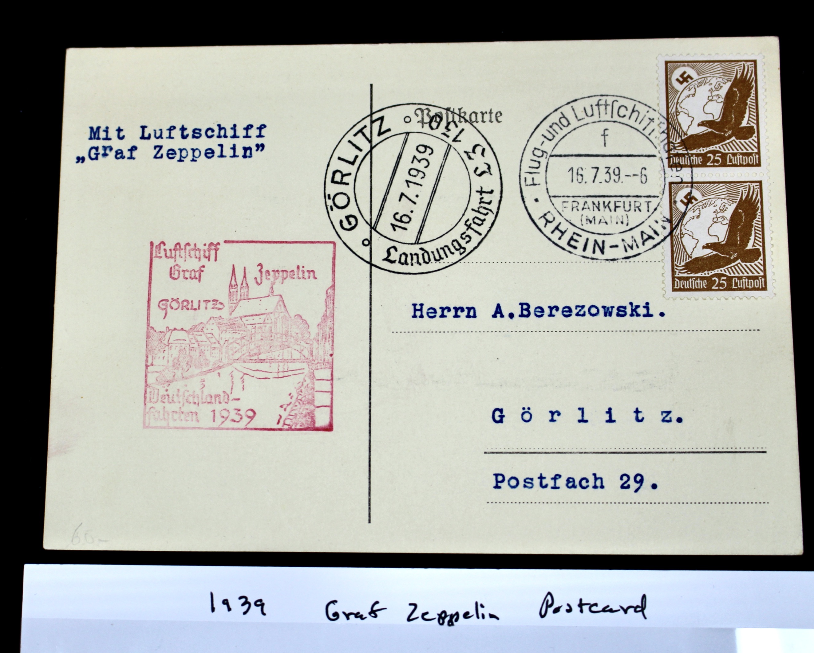 1939 Graf Zeppelin German Postcard