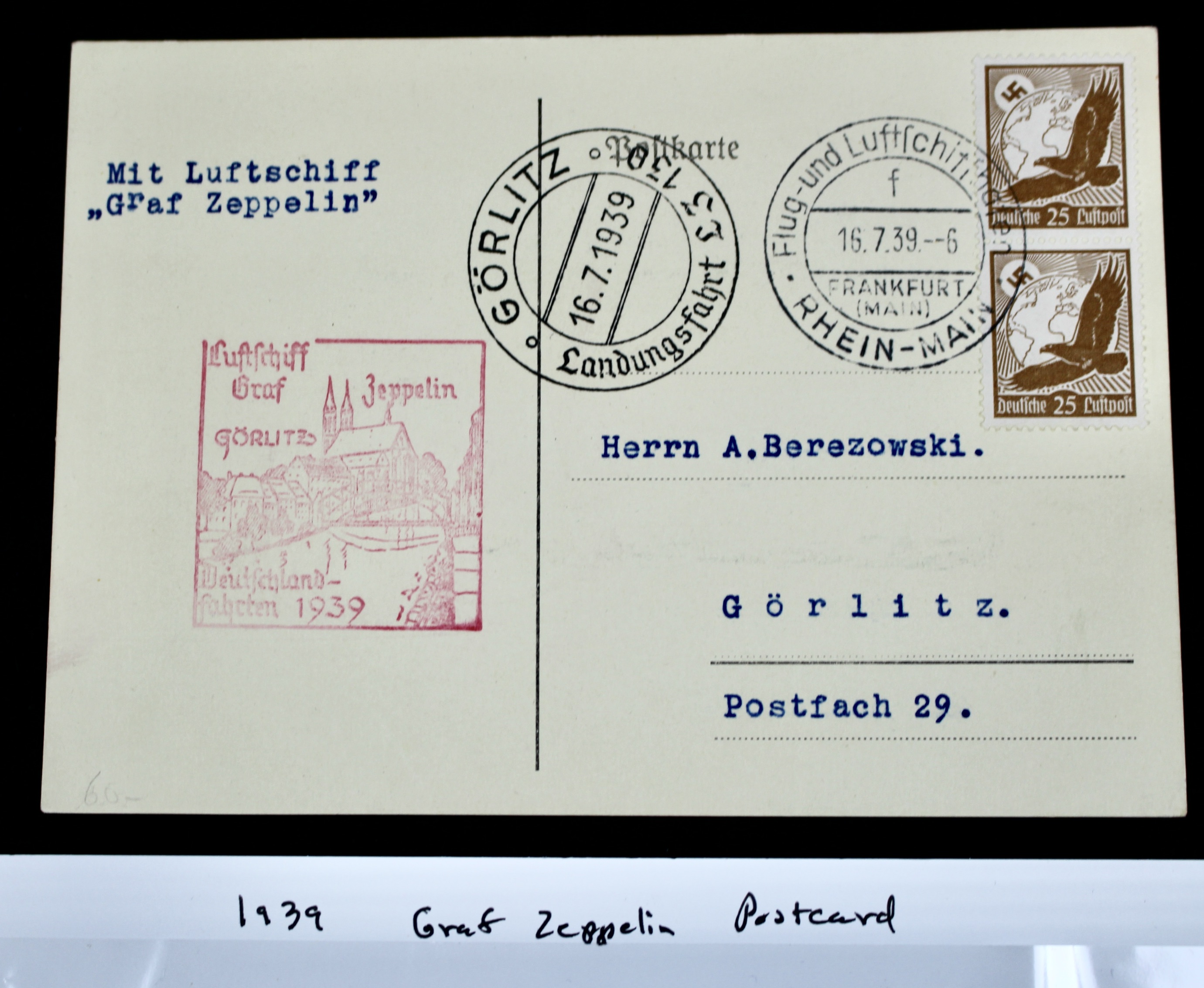 1939 Graf Zeppelin German Postcard