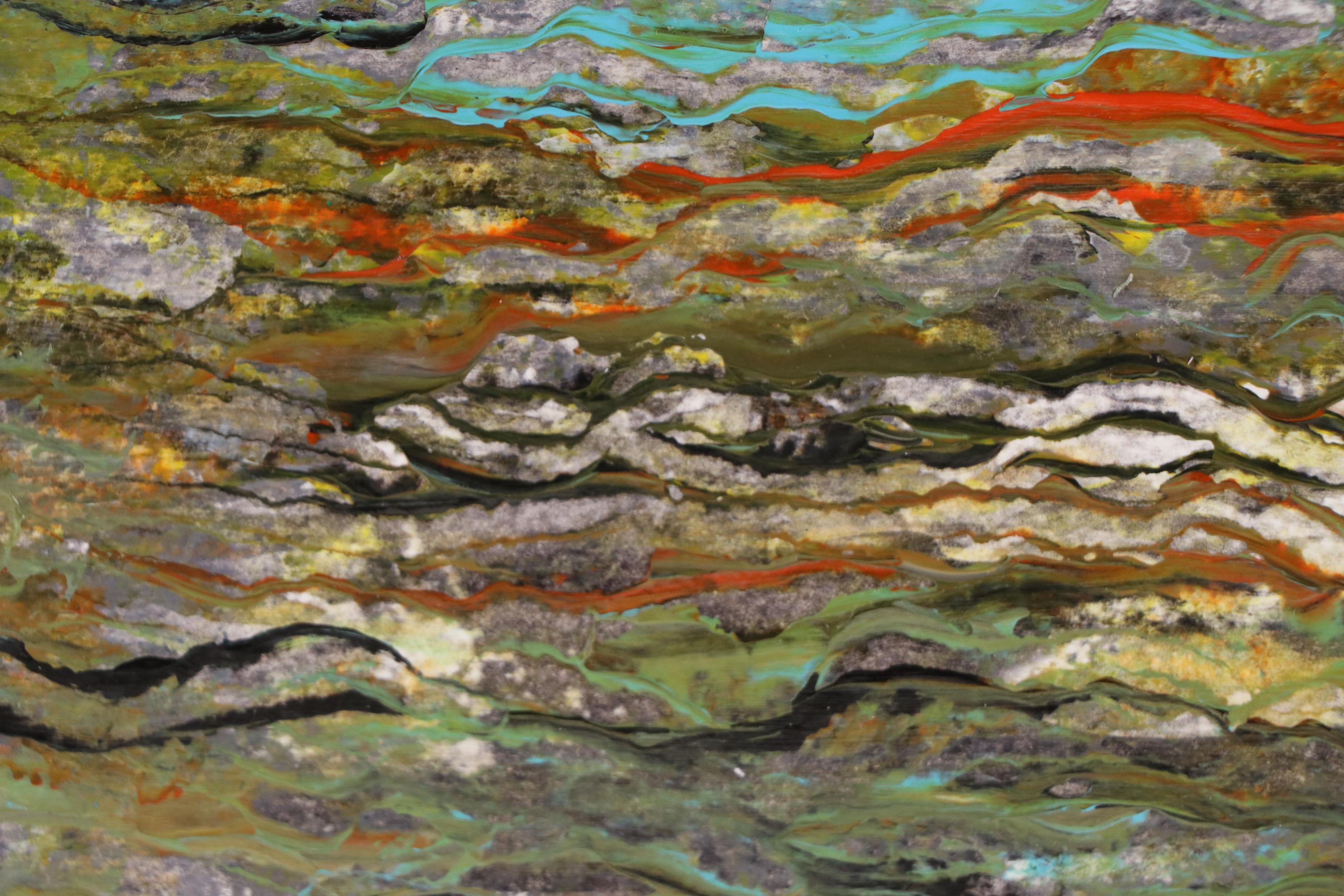 Wendy Plotkin-Mates Abstract Acrylic Painting "Textured Landscape," 21st Century