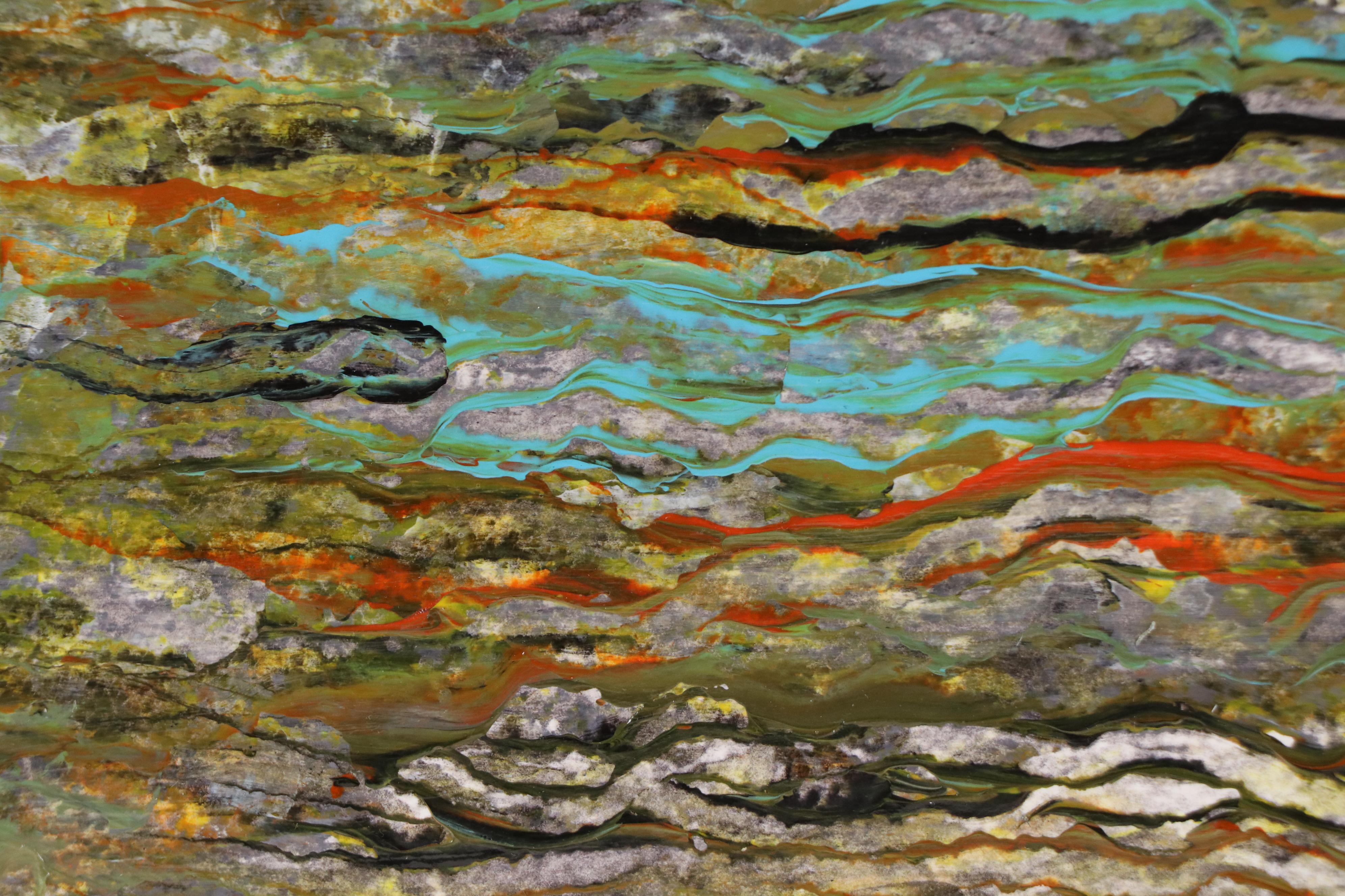 Wendy Plotkin-Mates Abstract Acrylic Painting "Textured Landscape," 21st Century