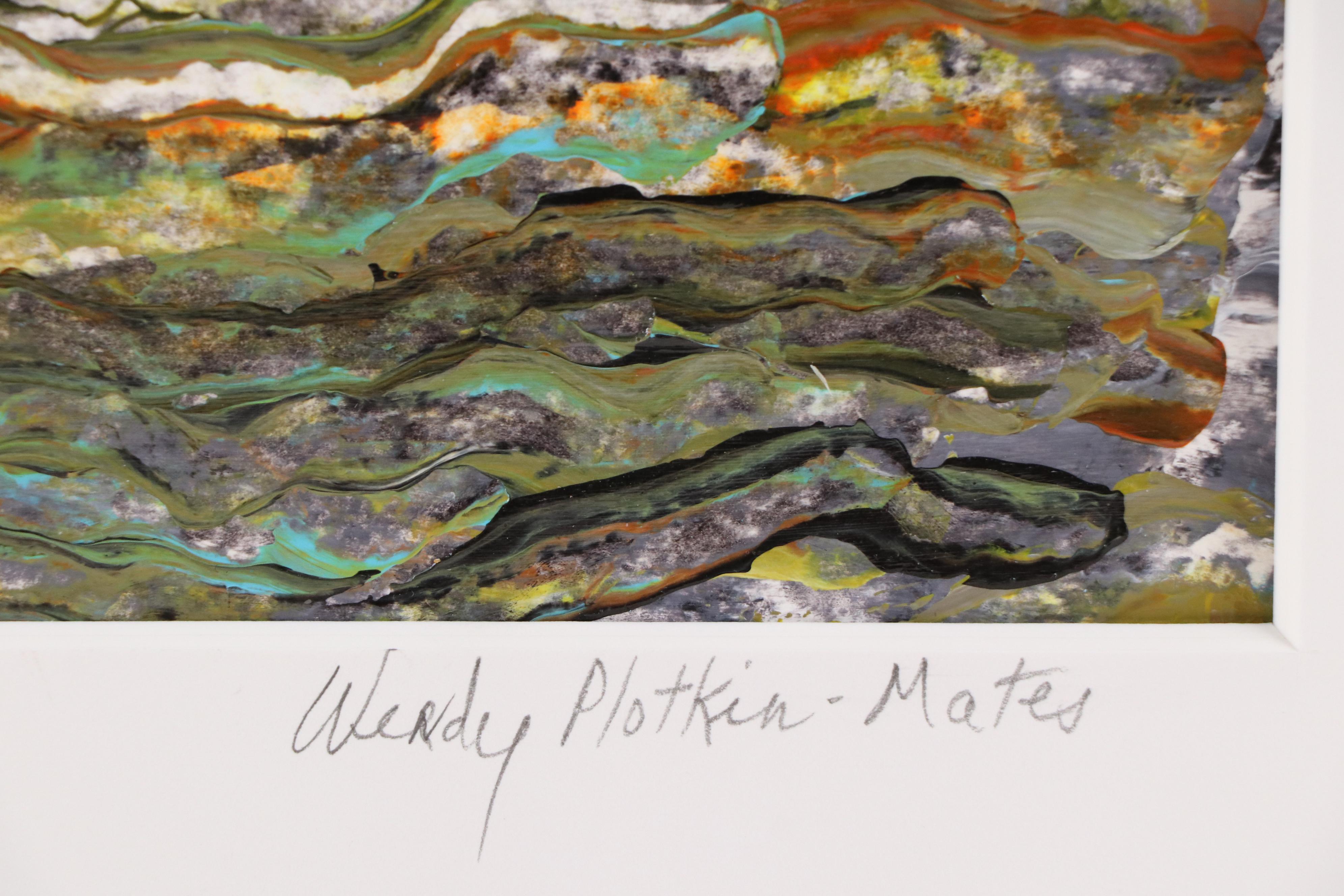 Wendy Plotkin-Mates Abstract Acrylic Painting "Textured Landscape," 21st Century