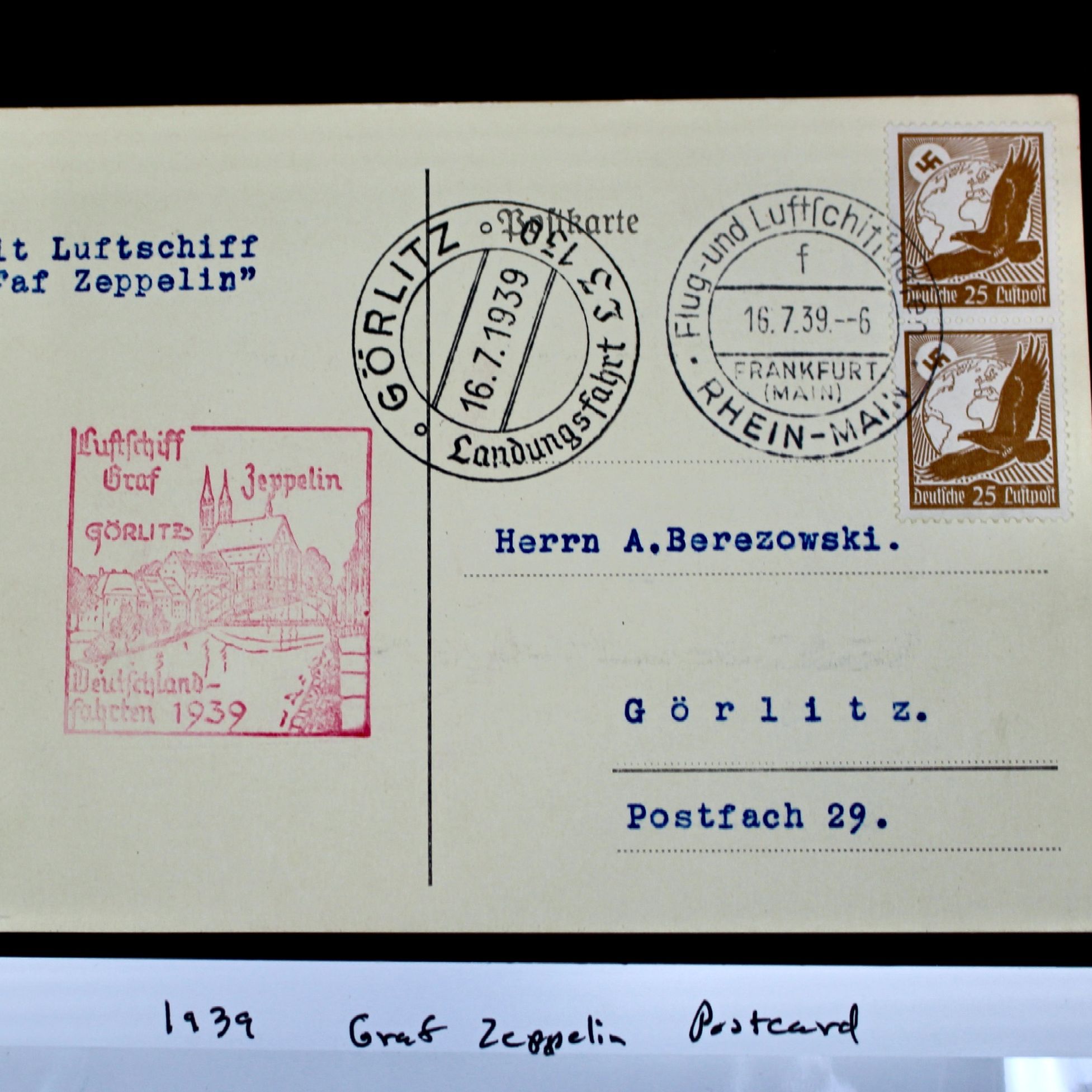 1939 Graf Zeppelin German Postcard