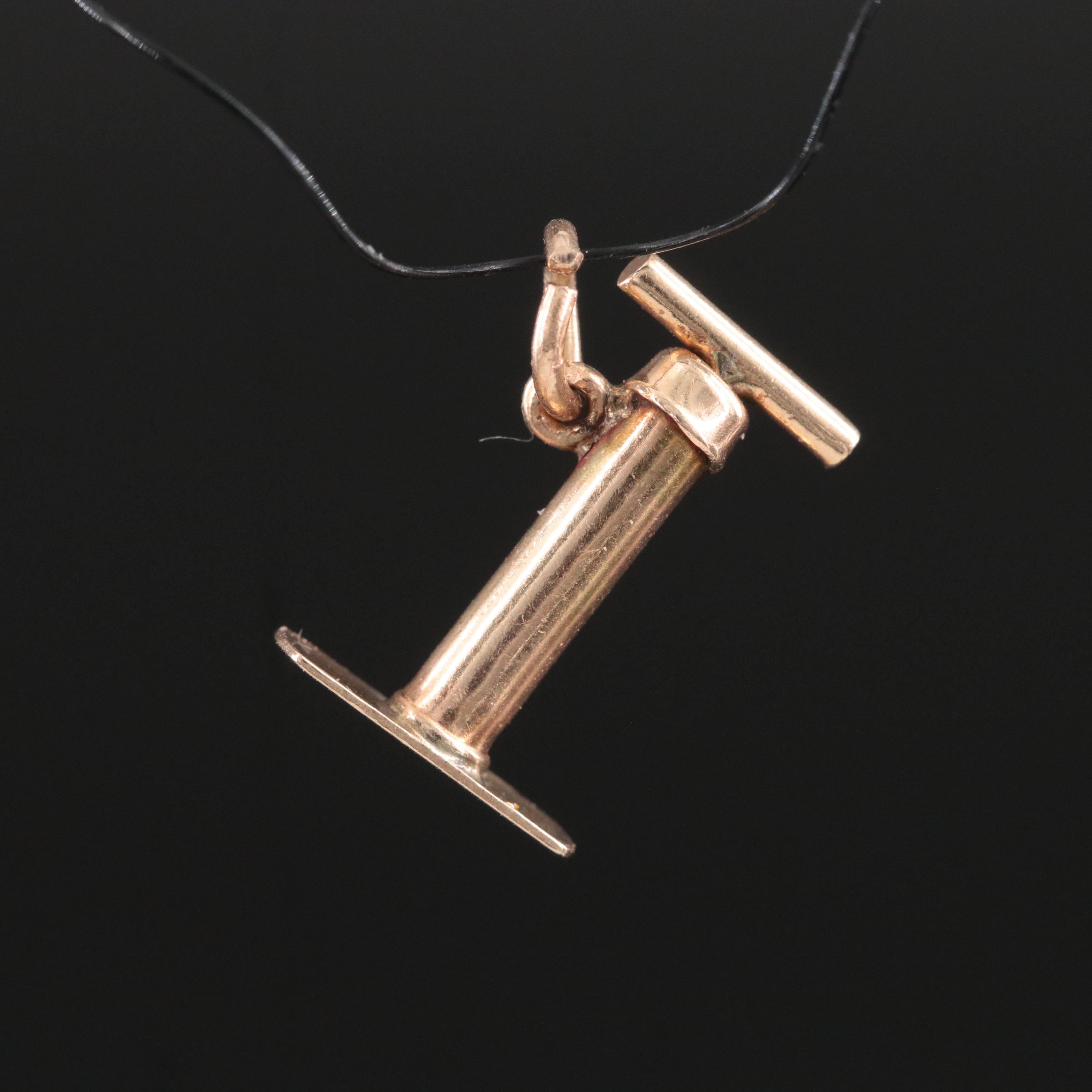10K Bike Pump Charm Pendant