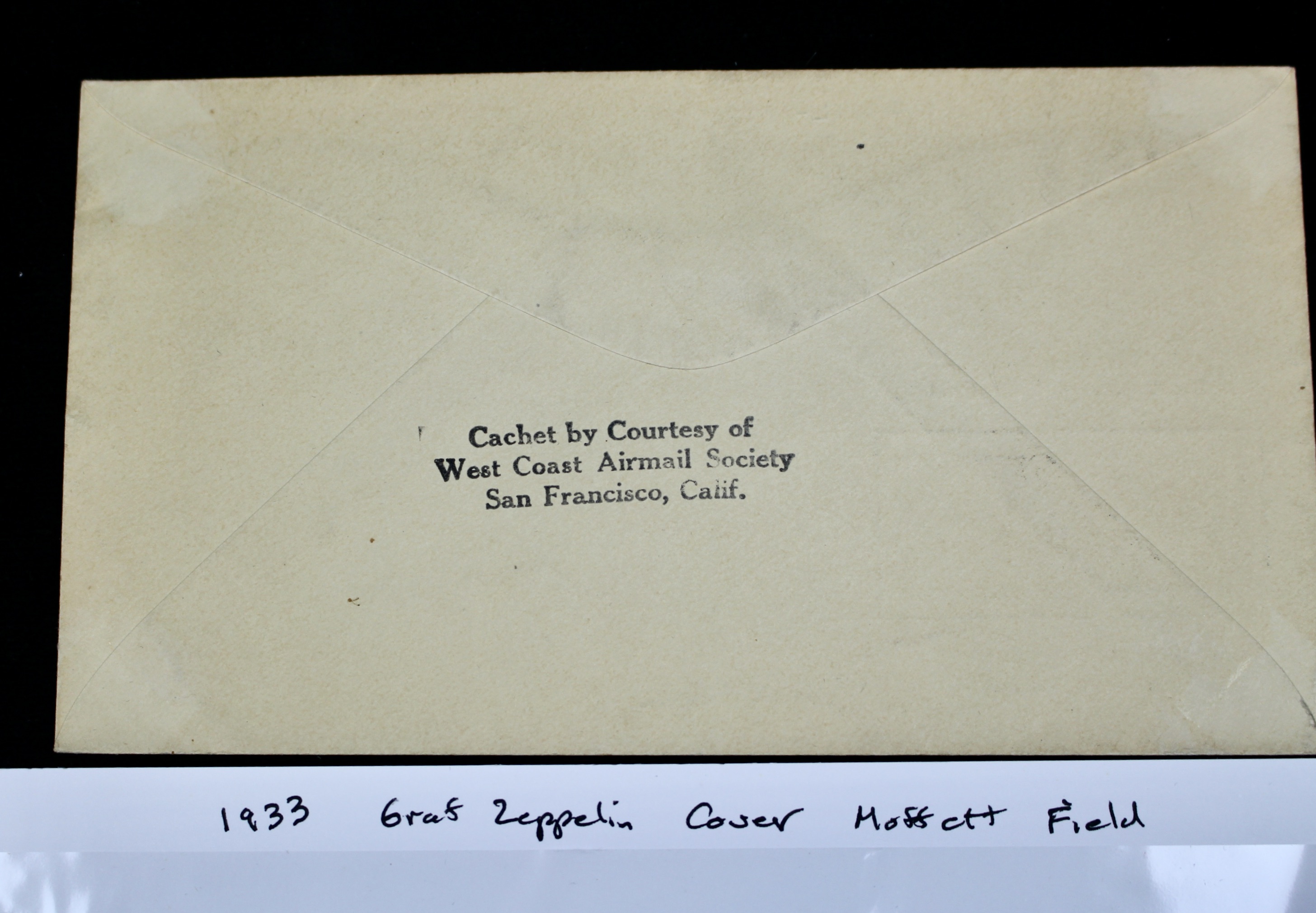 1933 Graf Zeppelin Postal Cover, Moffett Field, Los Angeles