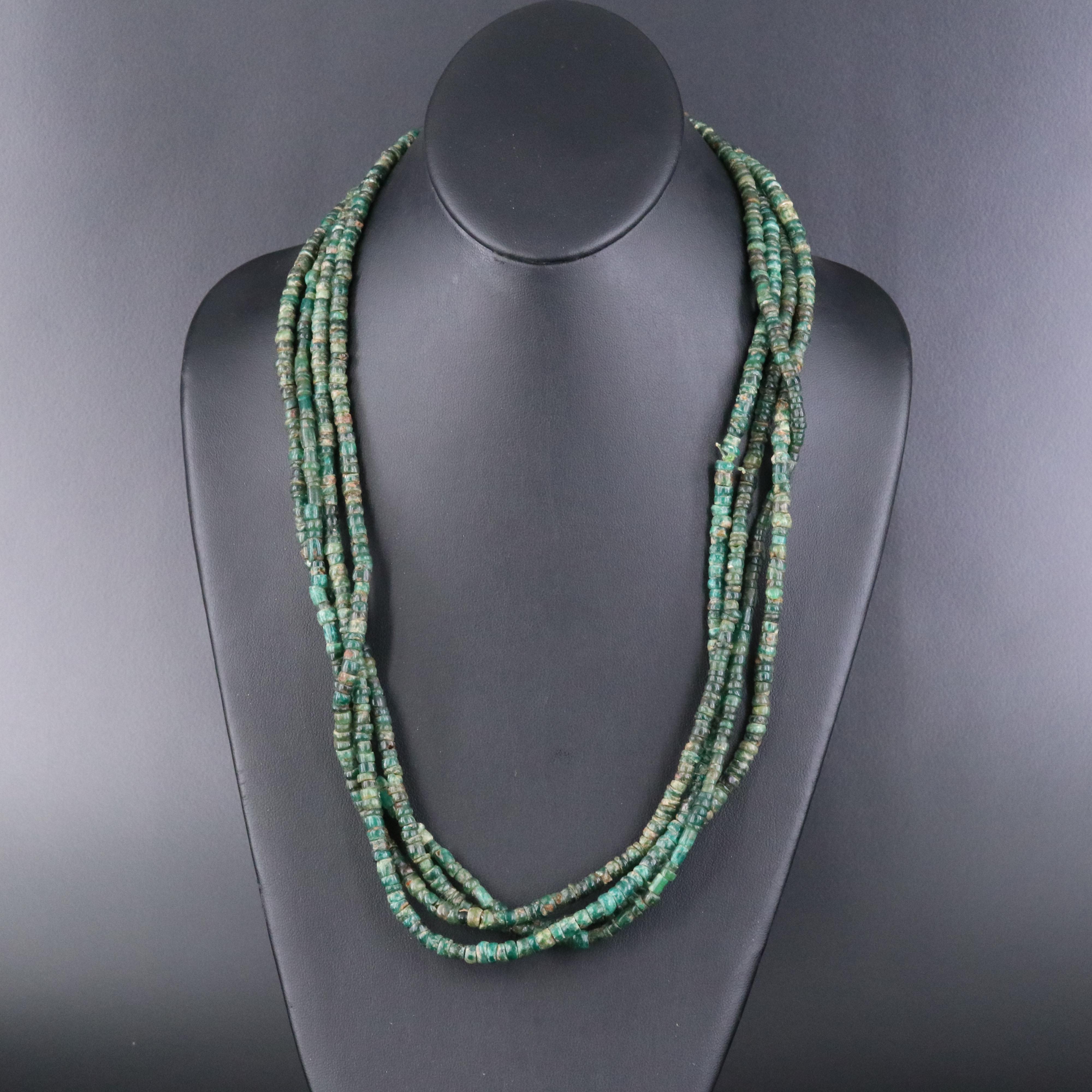Rope Length Emerald Bead Necklace