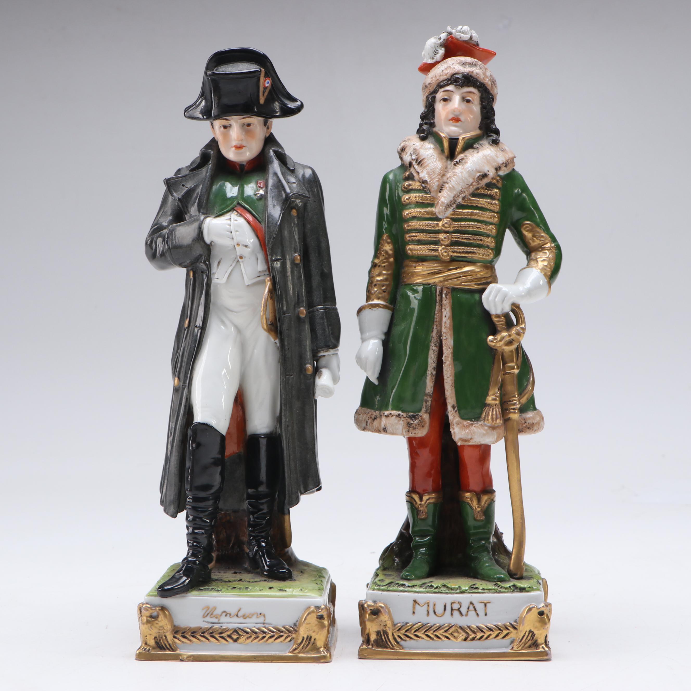 Scheibe-Alsbach Napoleon and Murat Porcelain Figurines, 20th Century
