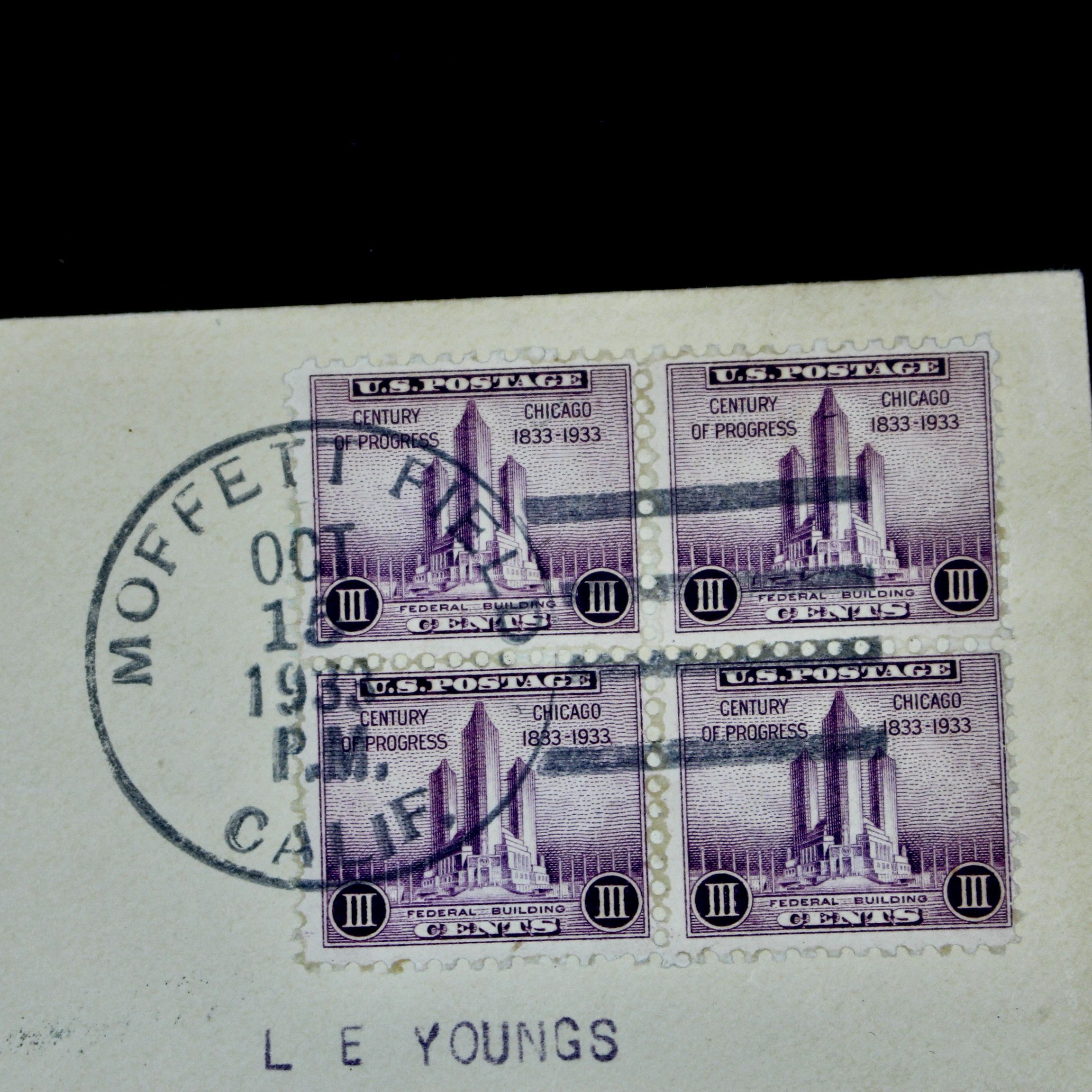 1933 Graf Zeppelin Postal Cover, Moffett Field, Los Angeles
