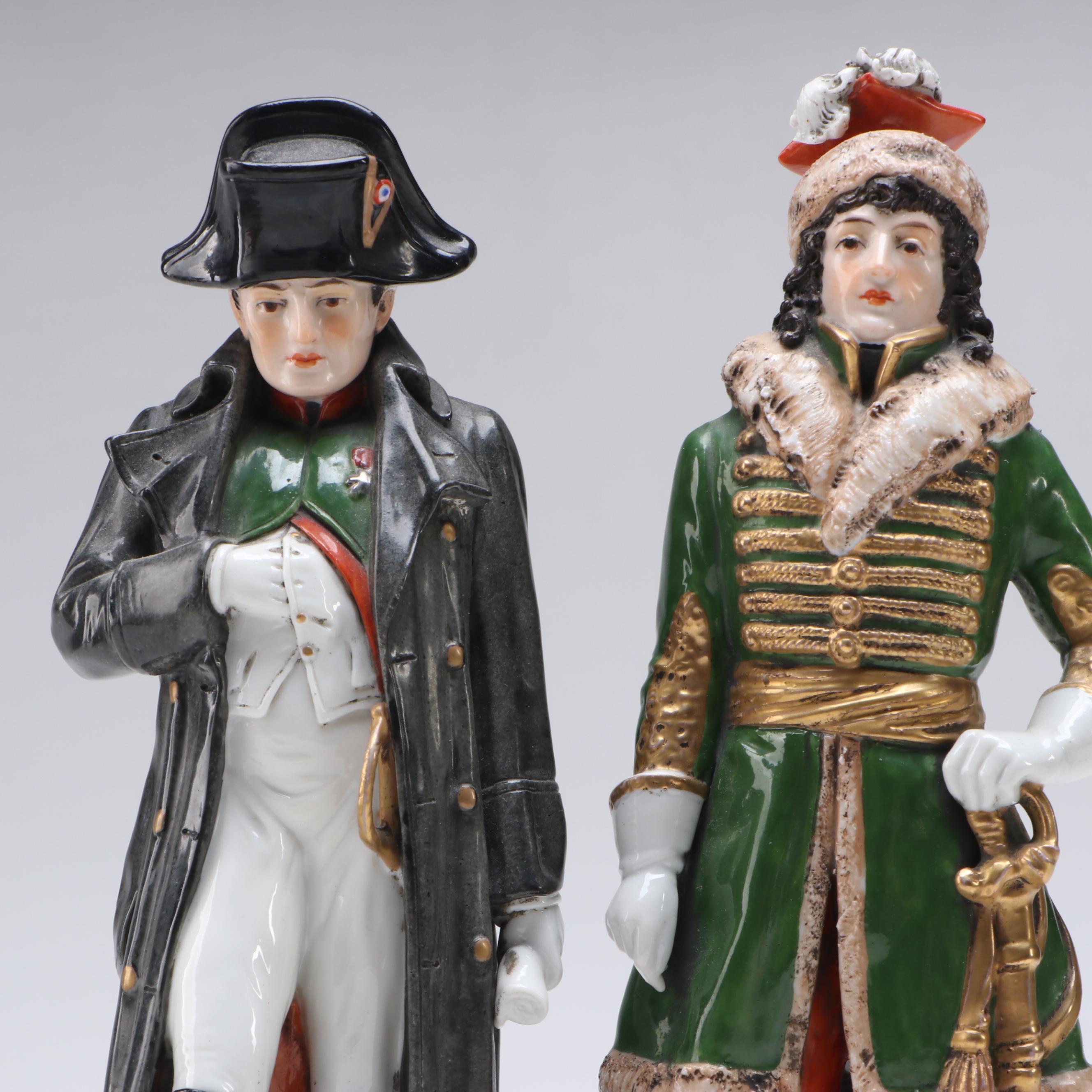 Scheibe-Alsbach Napoleon and Murat Porcelain Figurines, 20th Century