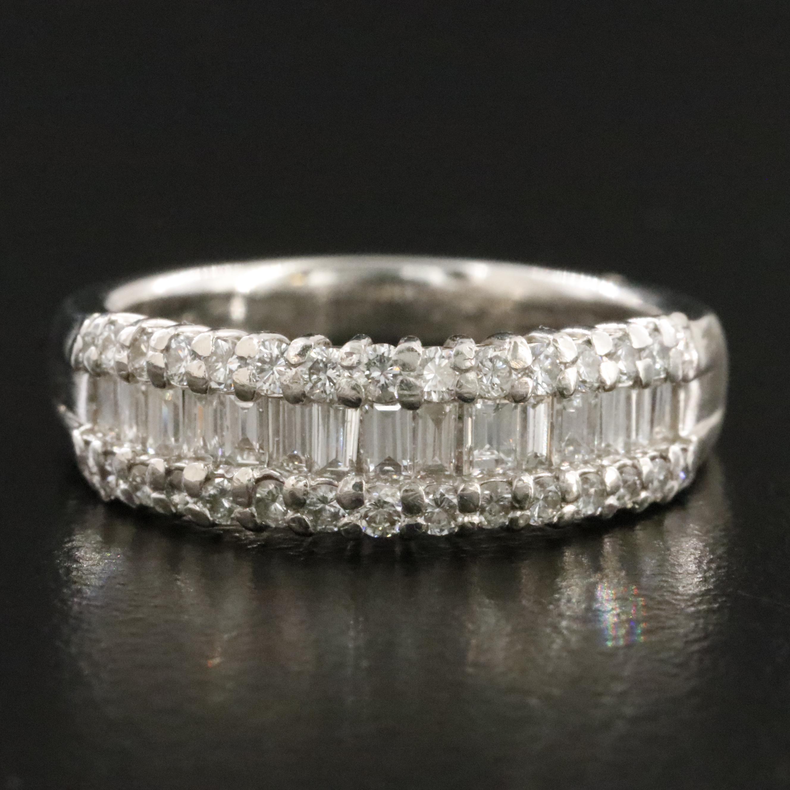 Platinum 0.81 CTW Diamond Ring