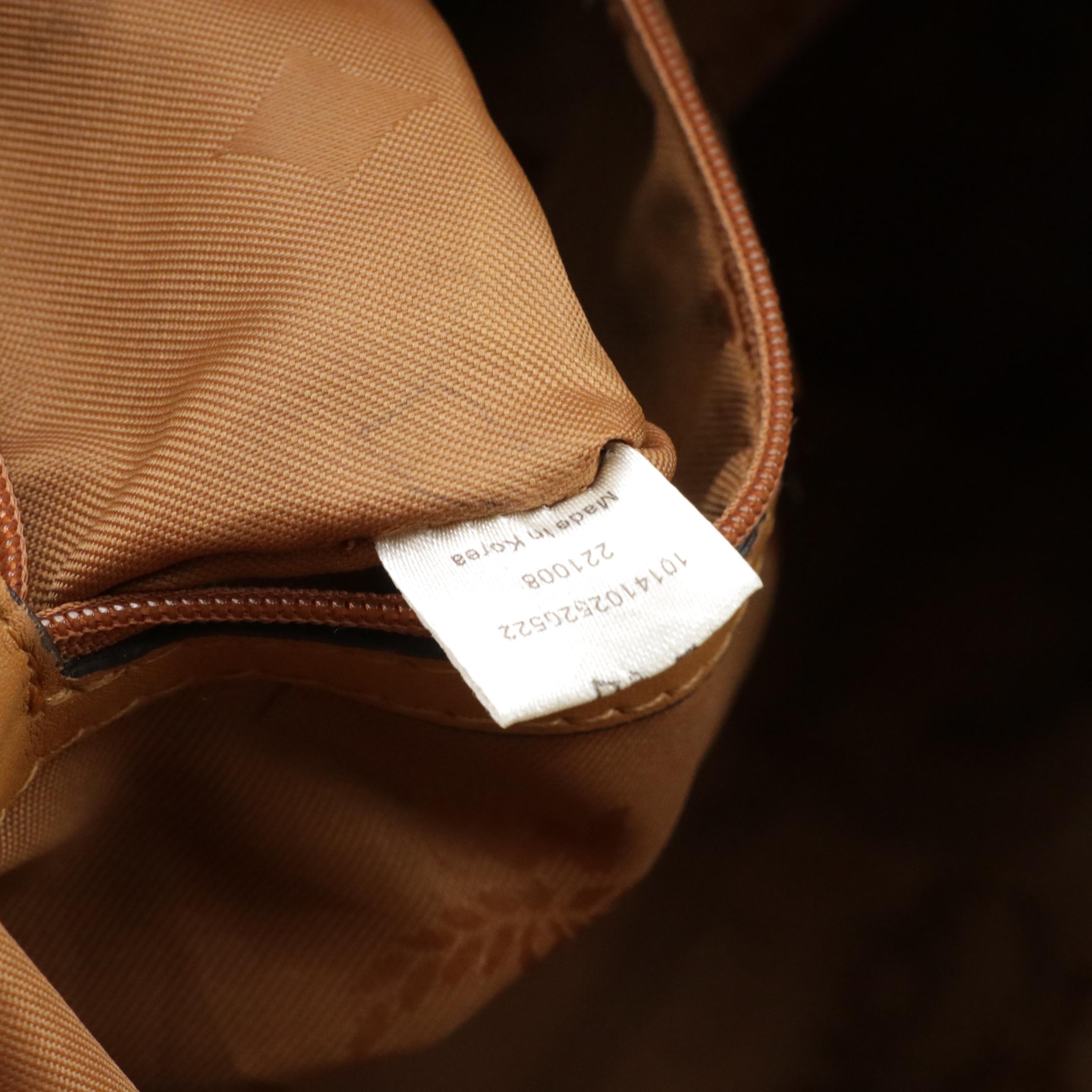 MCM Cognac Visetos Two-Way Shoulder Tote Bag with Detachable Strap