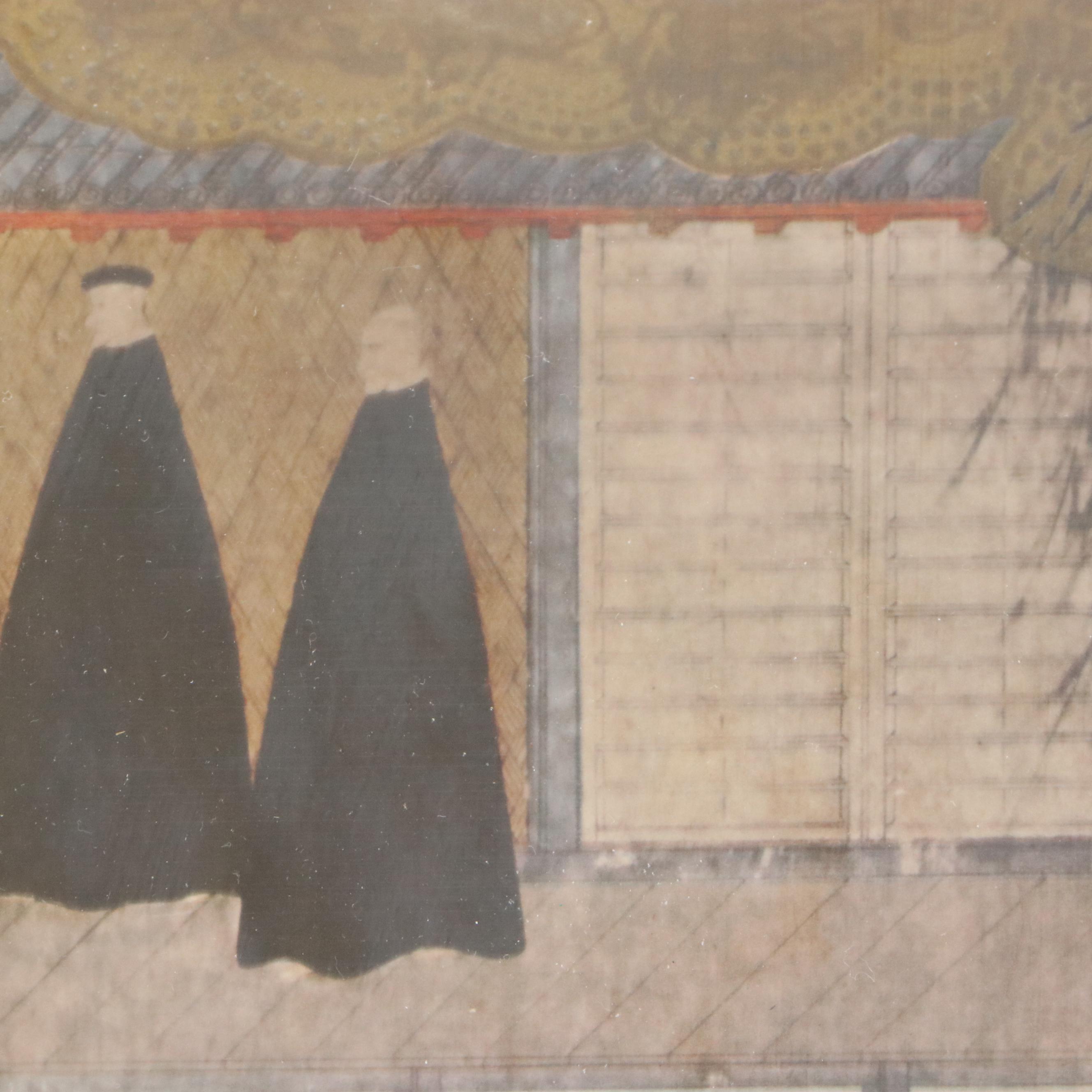 Japanese Collotype Panels After Painting "Arrival of a Portuguese Ship"