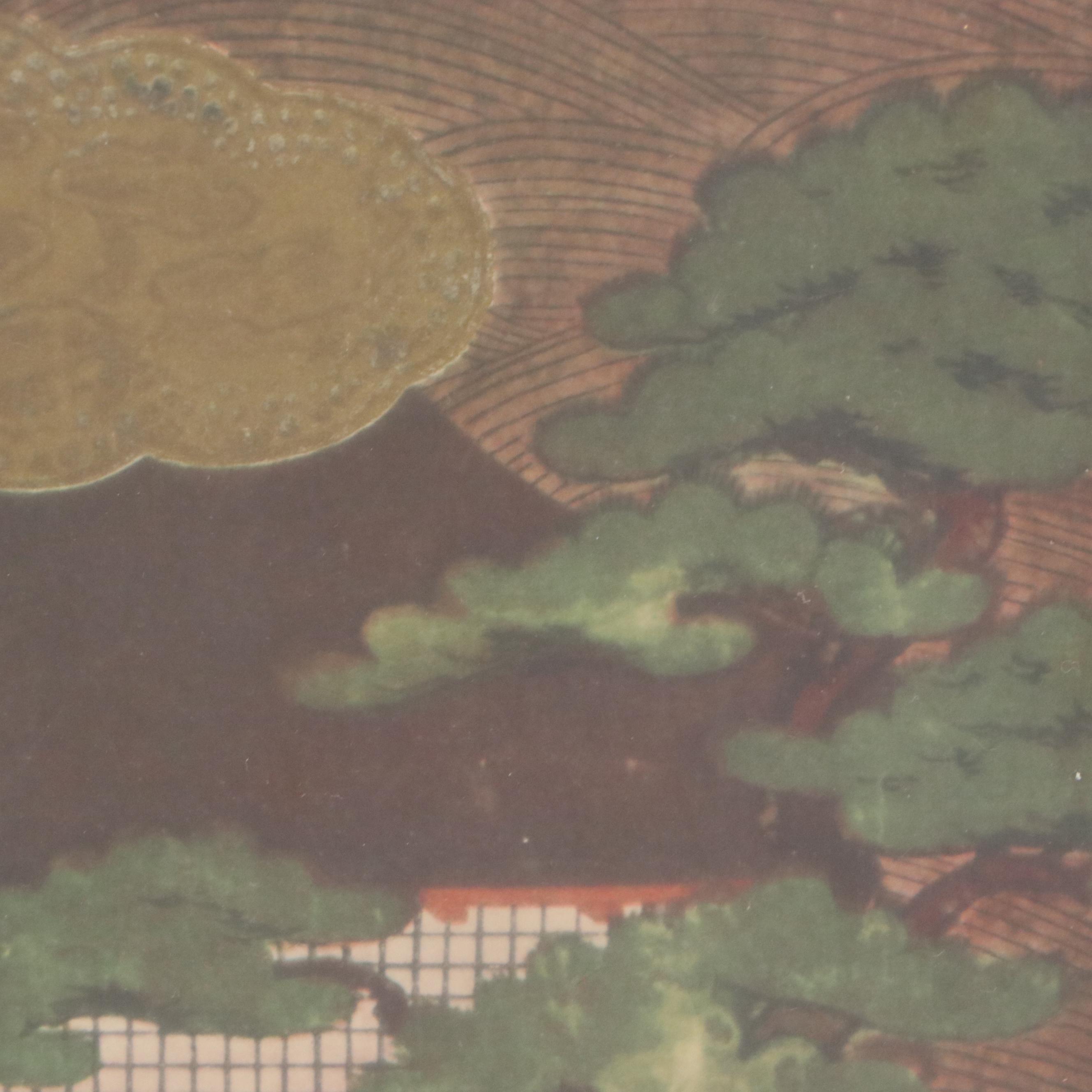 Japanese Collotype Panels After Painting "Arrival of a Portuguese Ship"