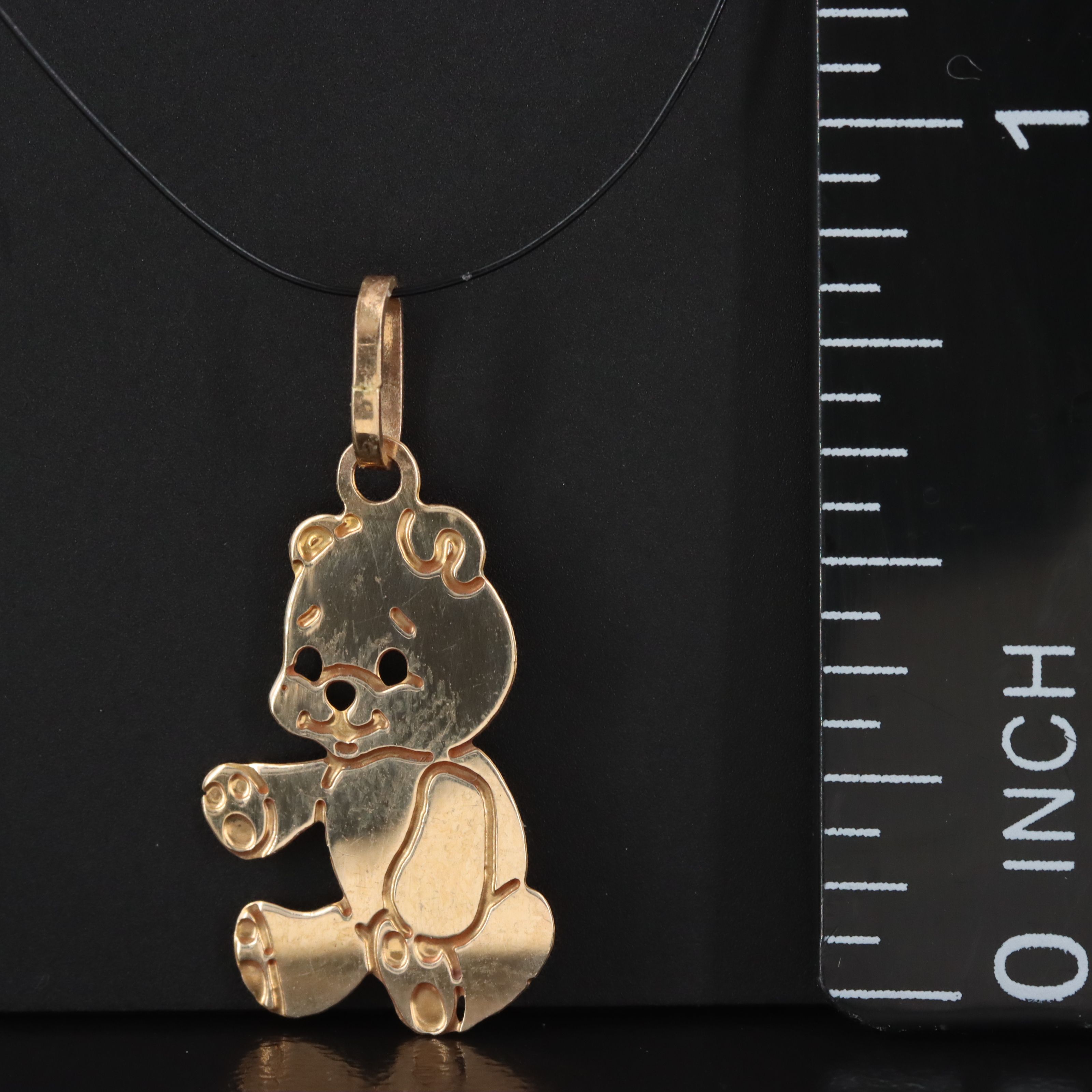 14K  Teddy Bear Charm Pendant