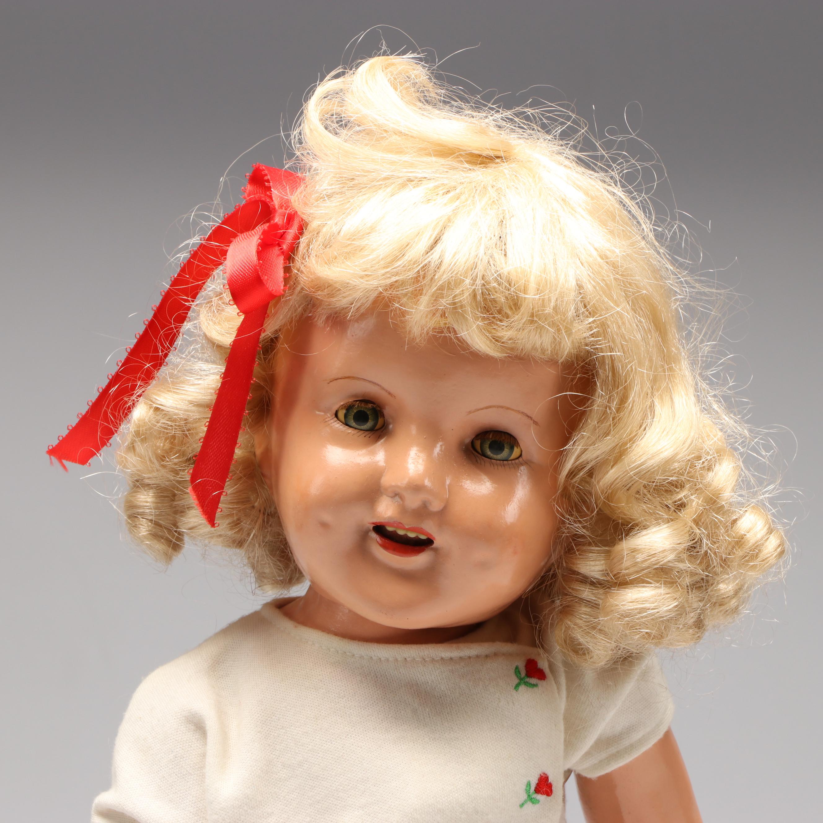 Shirley Temple Type Composite Doll, Early to Mid-20th Century