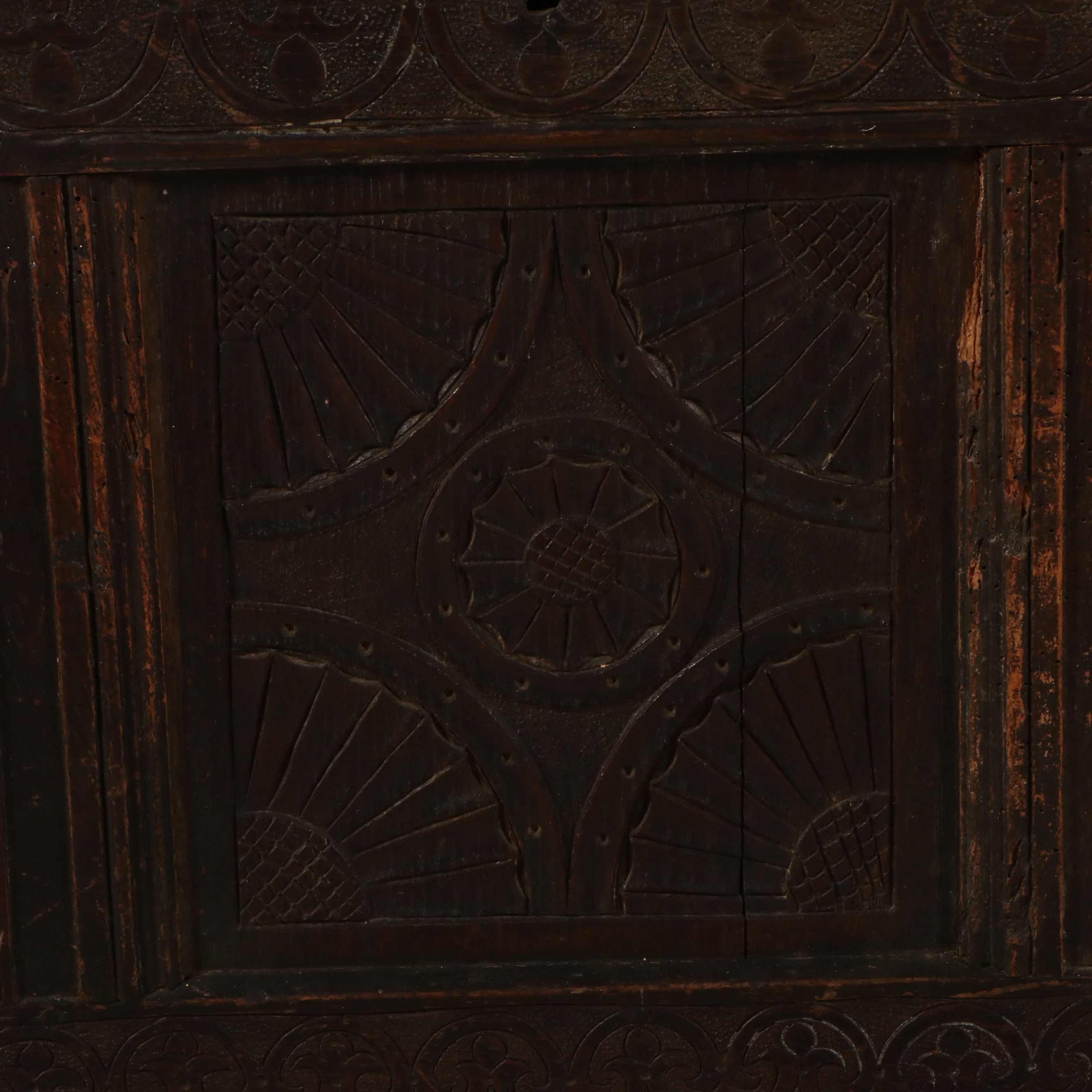 William and Mary Carved Coffer Chest