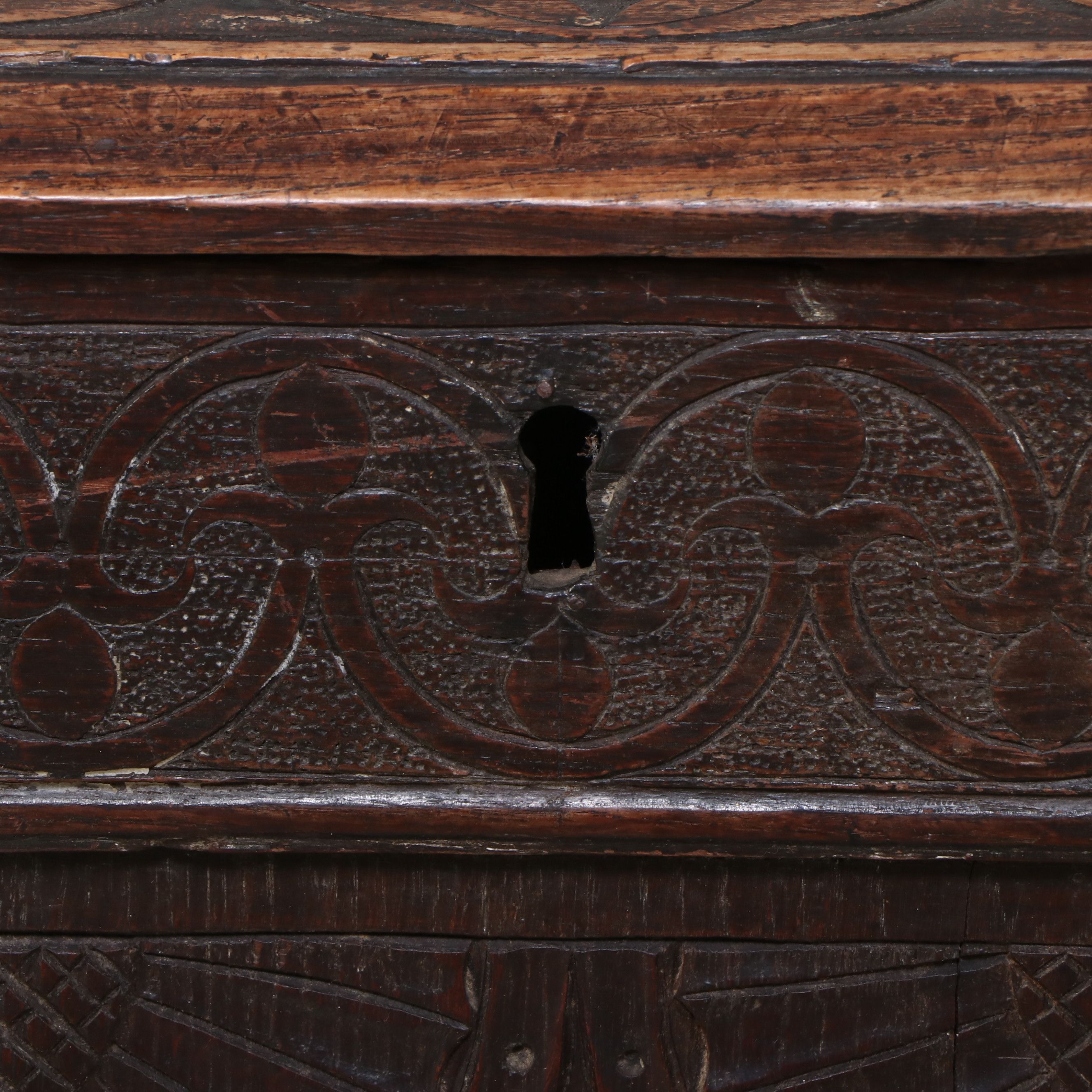 William and Mary Carved Coffer Chest