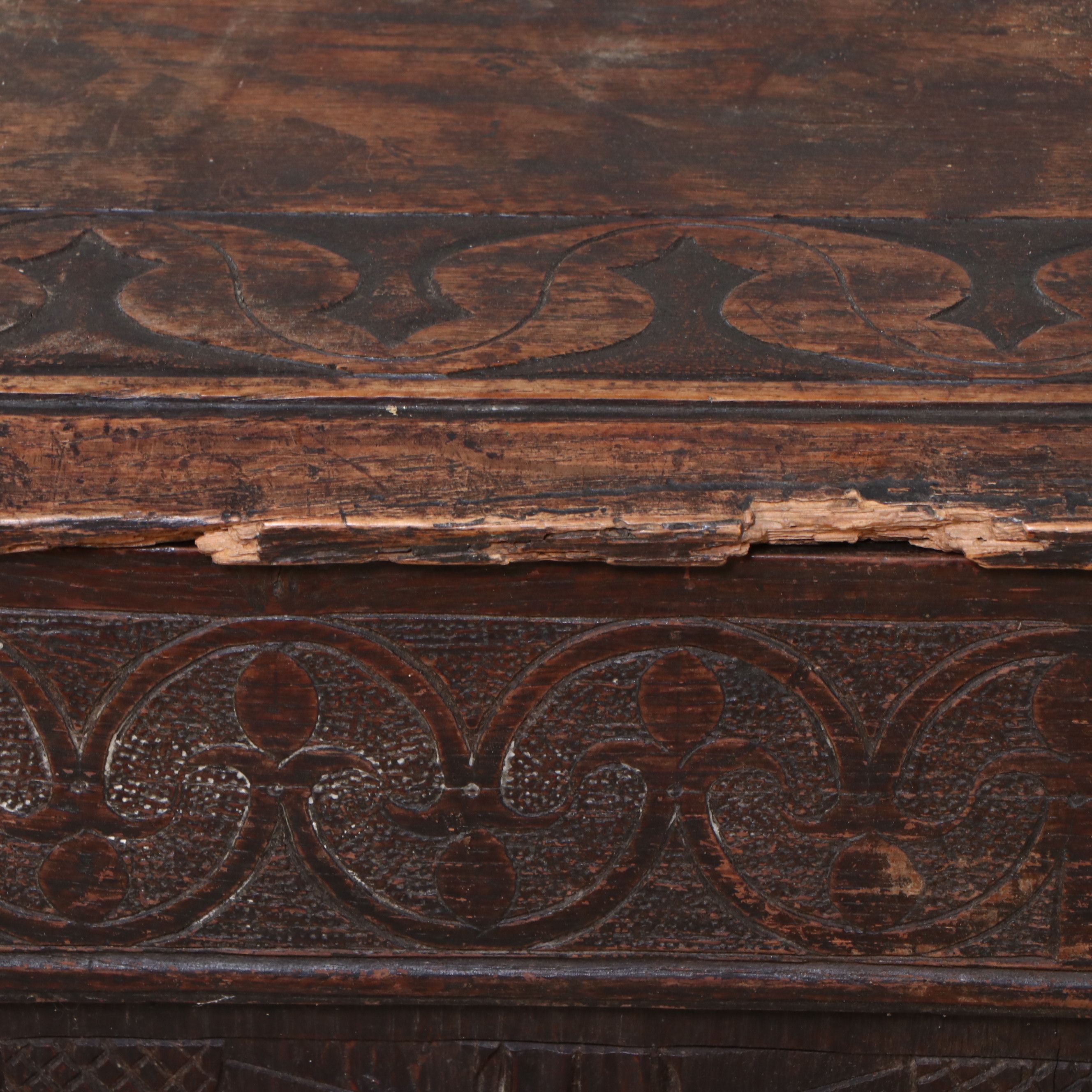 William and Mary Carved Coffer Chest