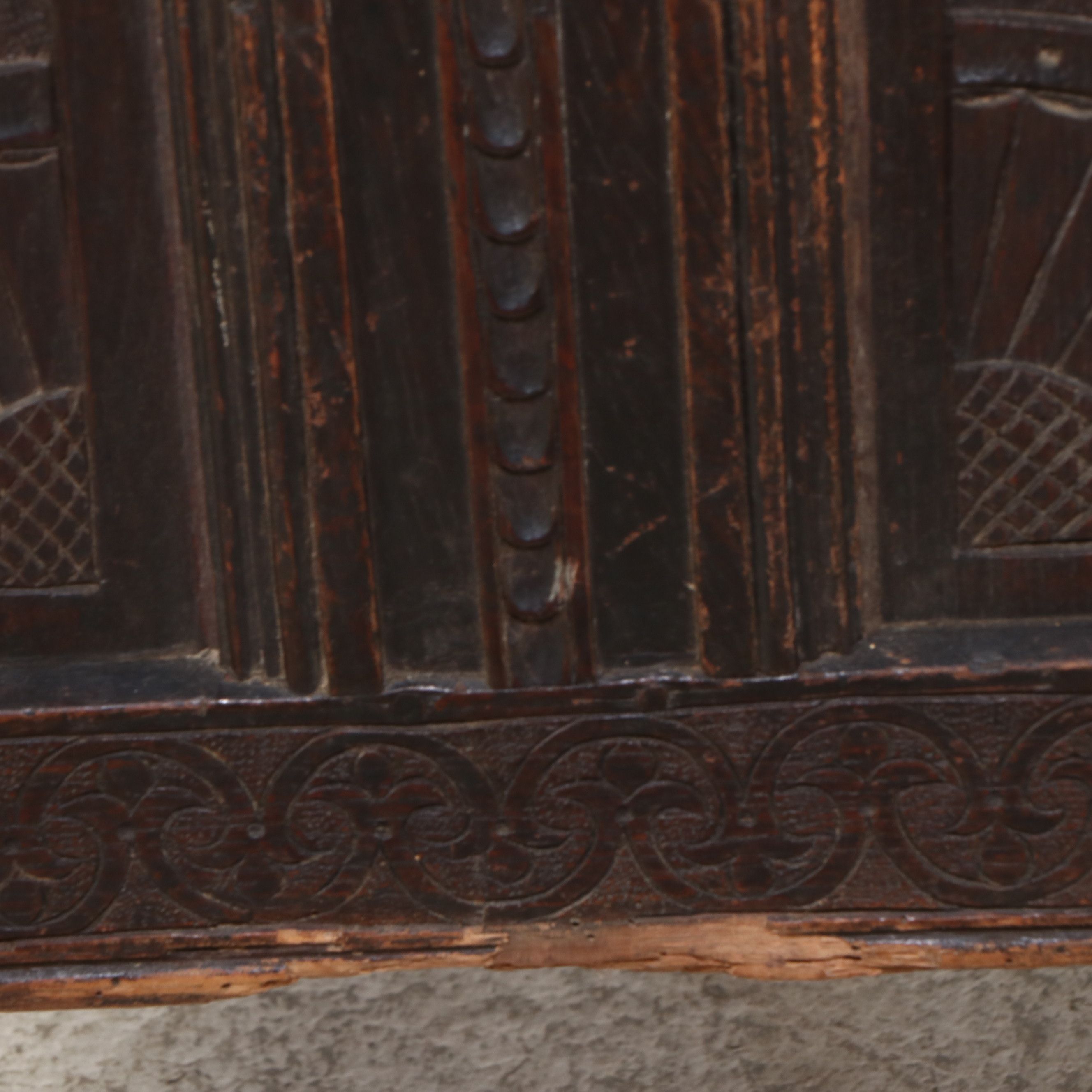 William and Mary Carved Coffer Chest