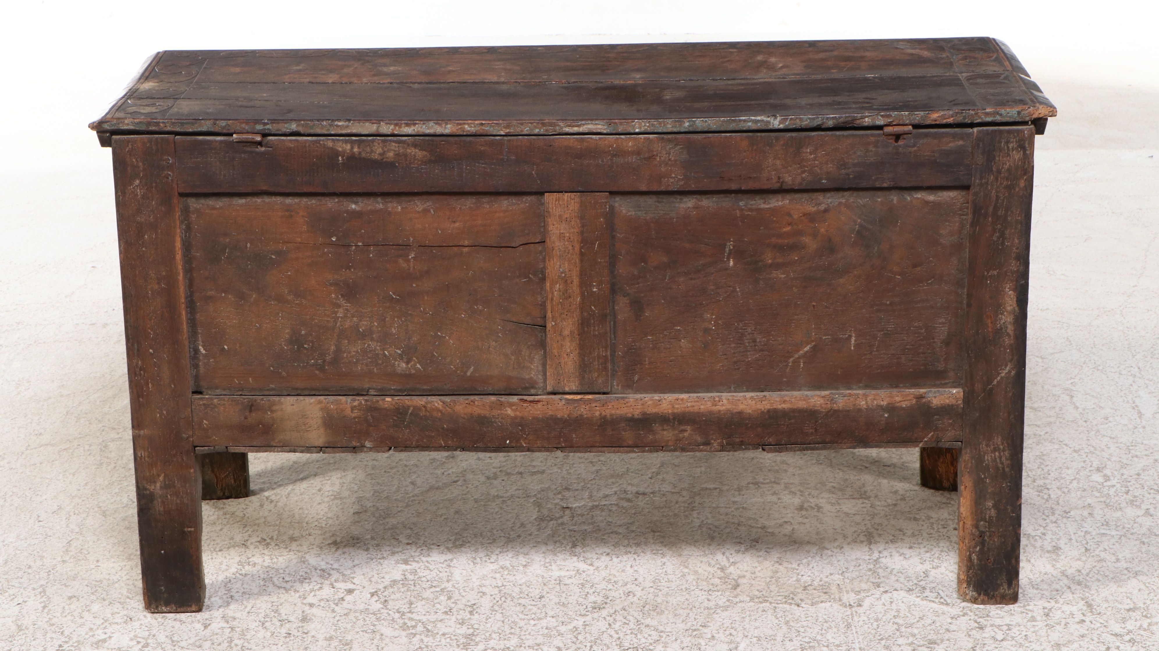 William and Mary Carved Coffer Chest