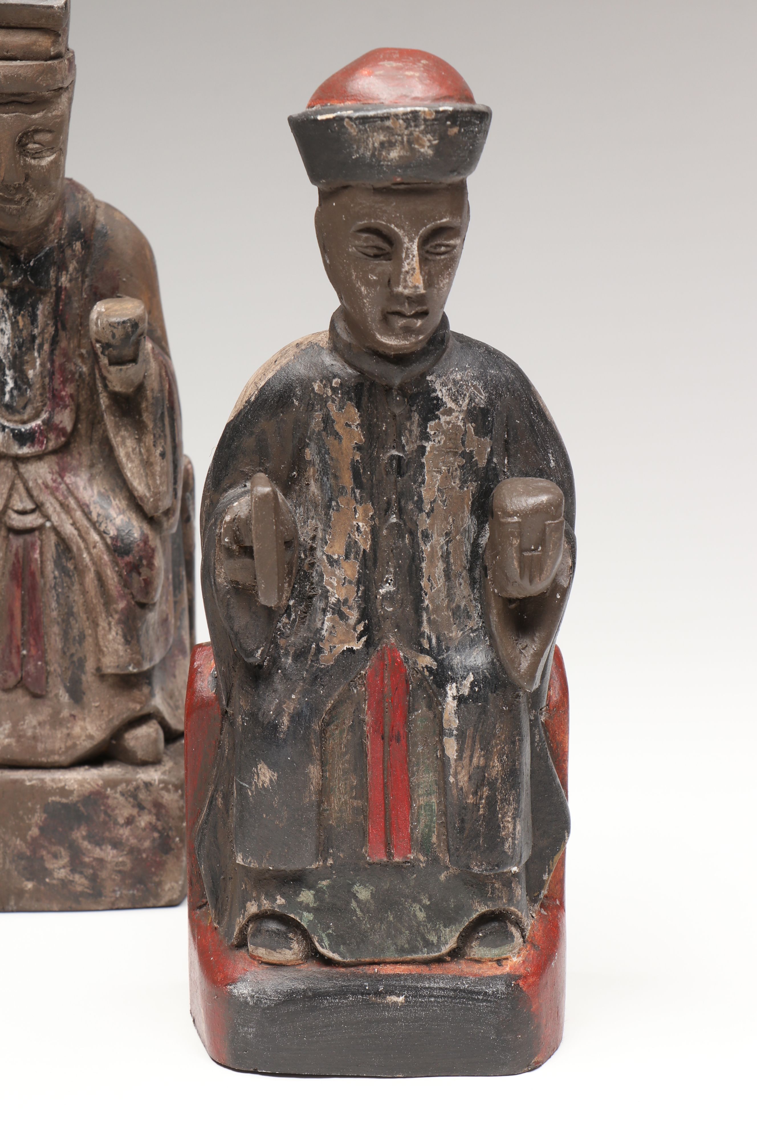 Qing Dynasty Carved Wood Figures