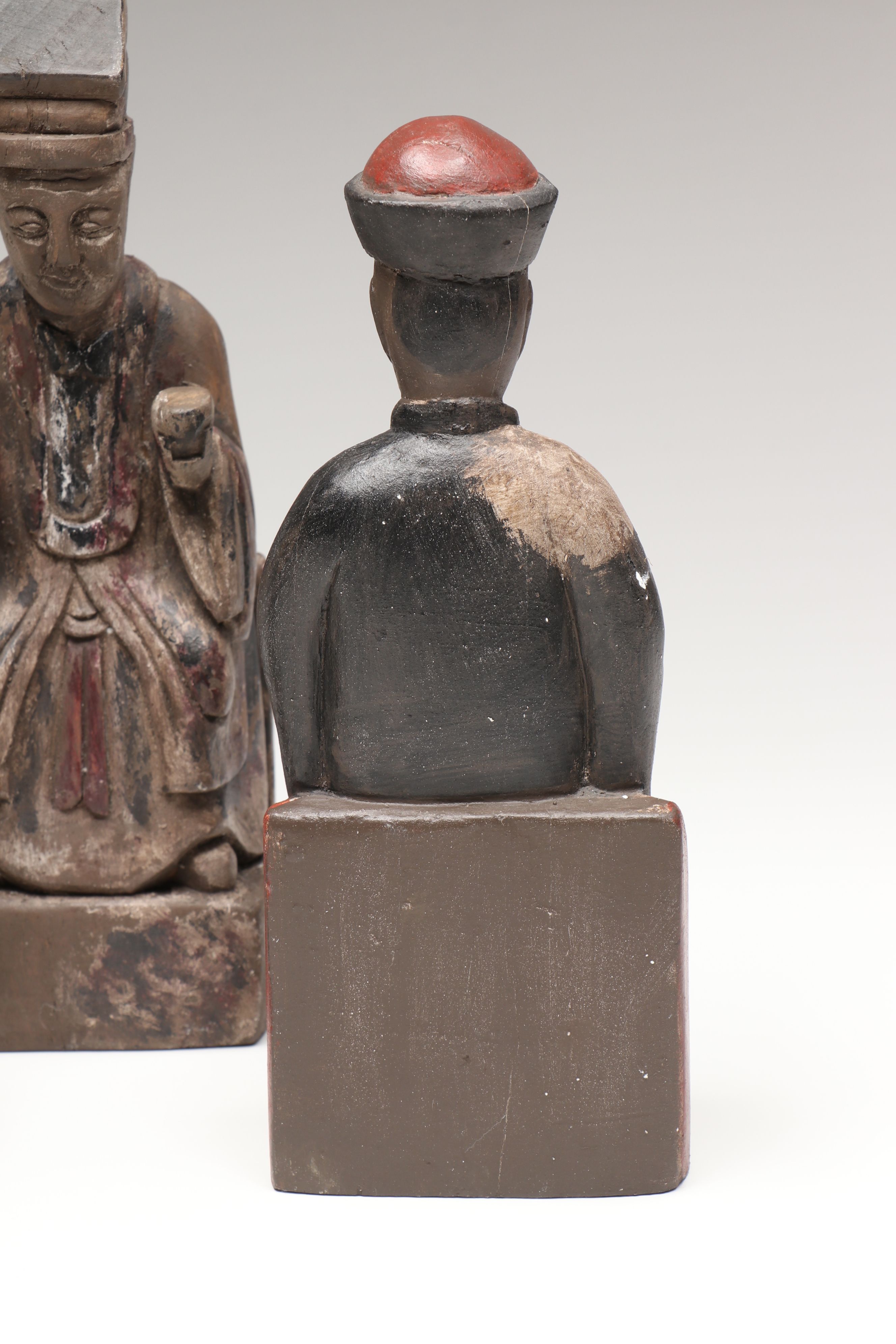 Qing Dynasty Carved Wood Figures