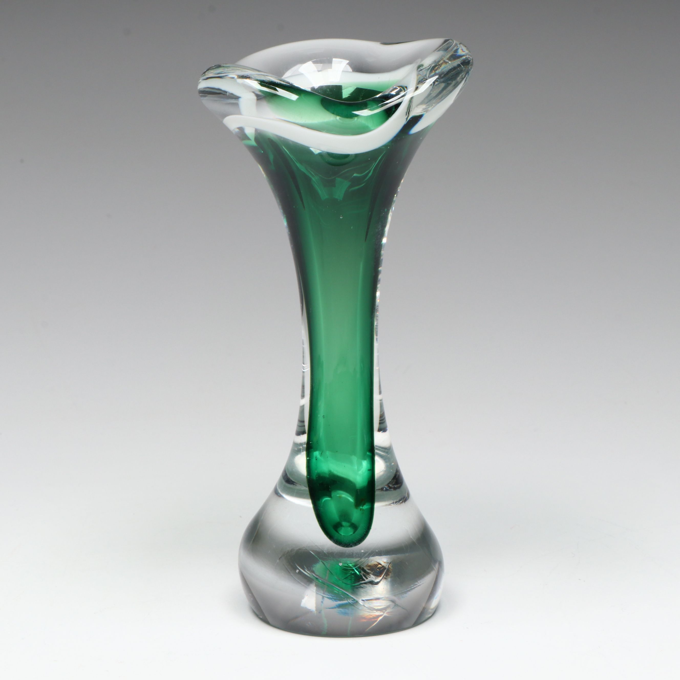 František Vízner Sphere and Flygsfors "Coquille" Swung Vase with More Art Glass